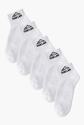 طقم جوارب رياضية 5 أزواج بطول الكاحل للرجال من أوكلان من شو إكسبريس-men-socks-image-1