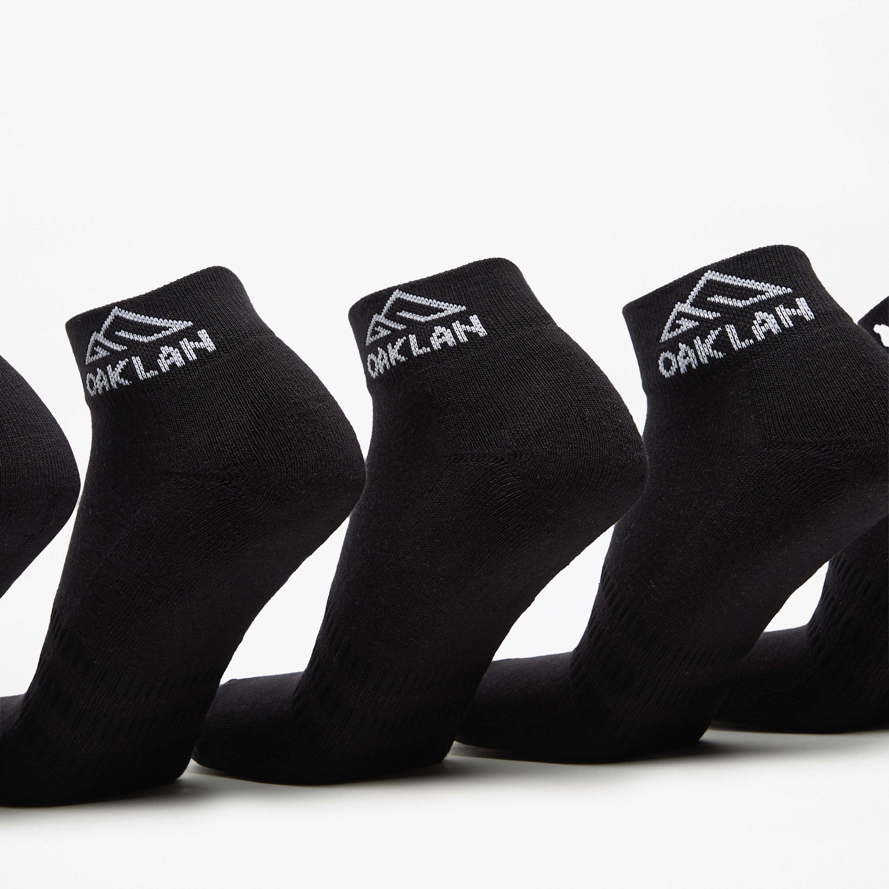 OAKLAN Logo Print Ankle Length Cushioned Sports Socks - Set of 5-men-socks-image-4