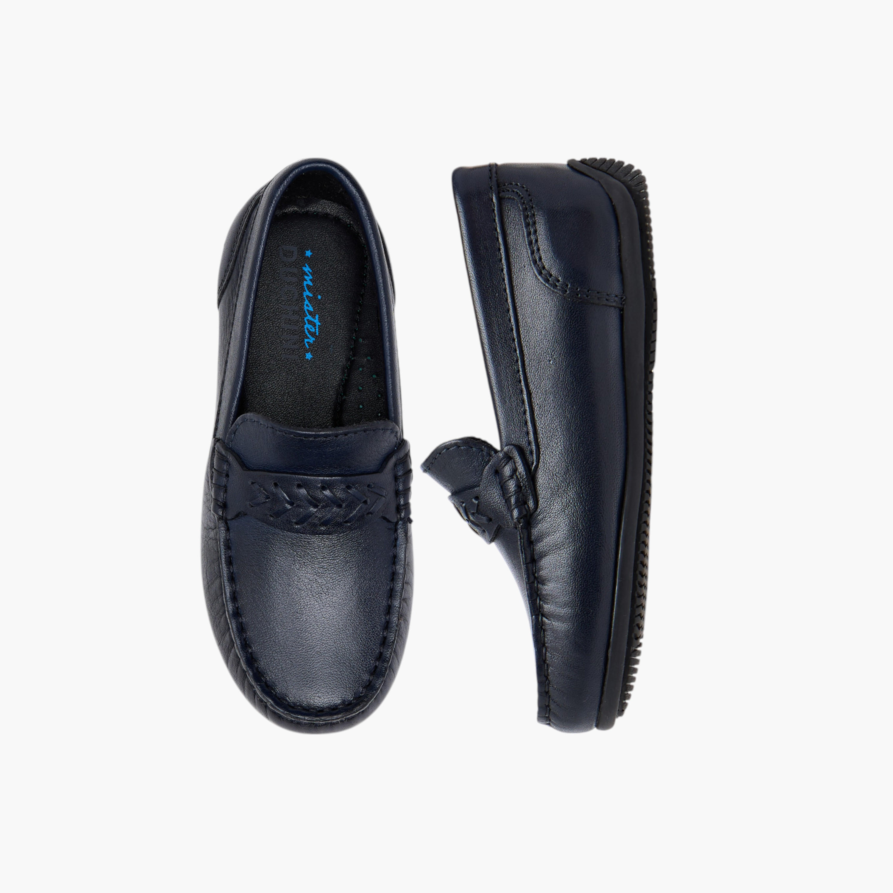 Mister Duchini Textured Slip-On Loafers-boys-shoes-loafers-image-1