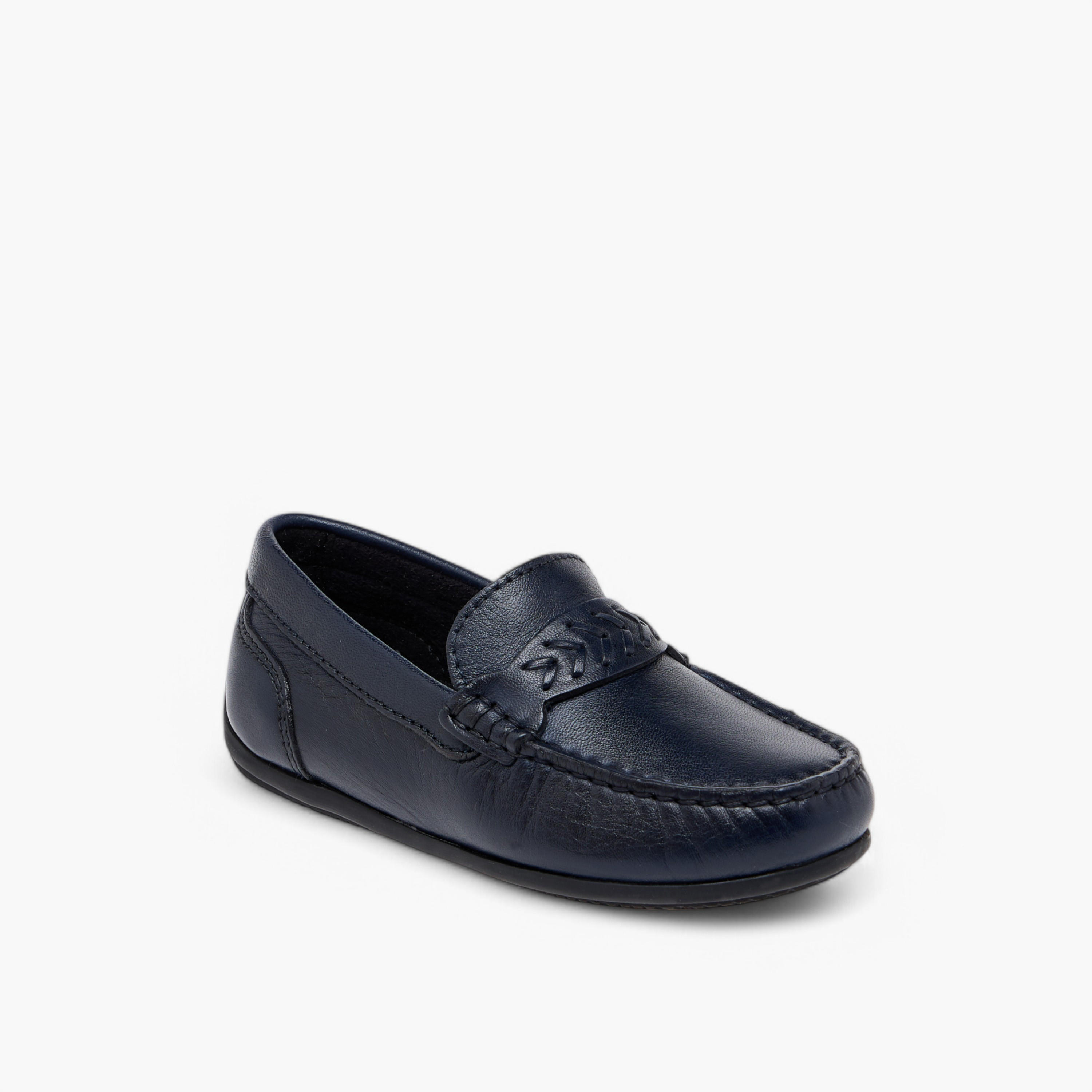 Mister Duchini Textured Slip-On Loafers-boys-shoes-loafers-image-2
