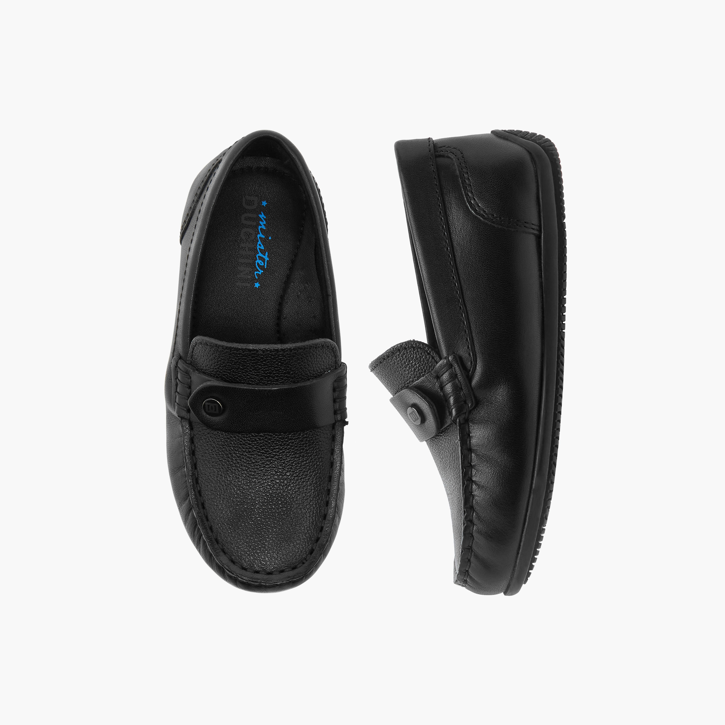 Mister Duchini Textured Slip-On Moccasins-boys-shoes-loafers-image-1