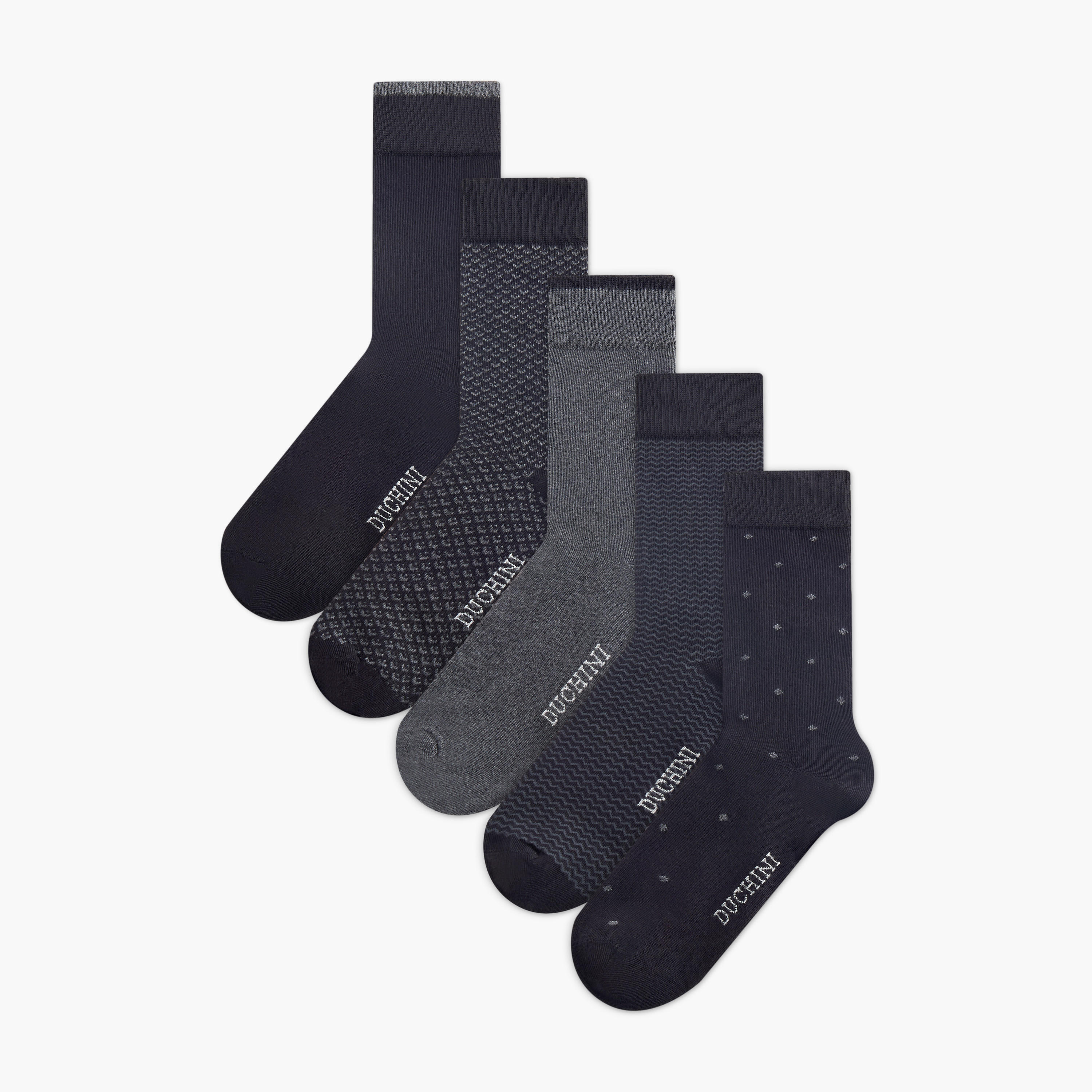 طقم جوارب بطول متوسط 5 أزواج غير وبريّة من دوتشيني-men-socks-image-1