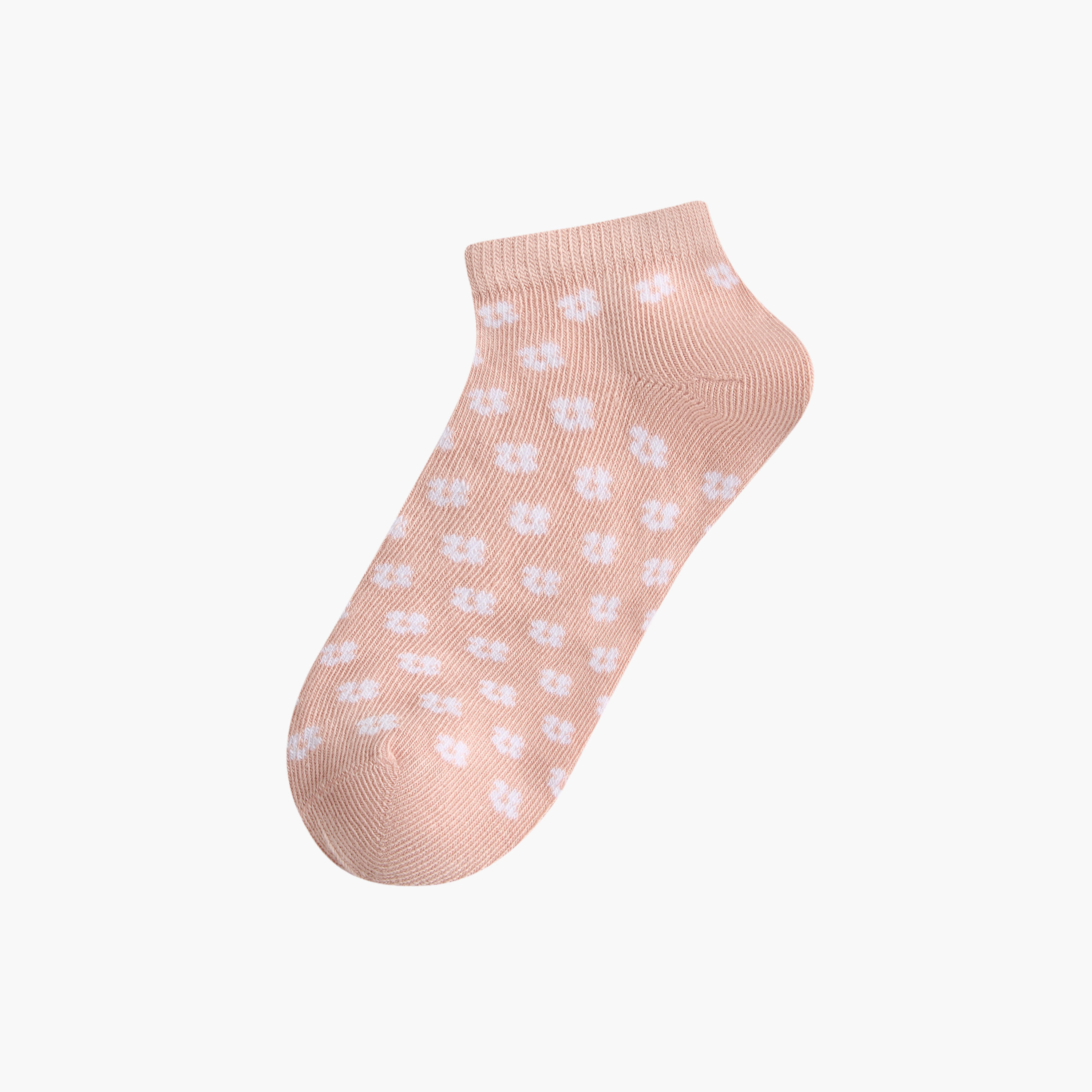Little Missy Floral Print Ankle Length Socks - Set of 5-girls-accessories-socks-image-2