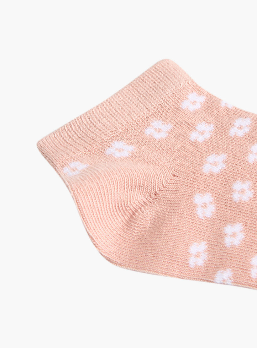 Little Missy Floral Print Ankle Length Socks - Set of 5-girls-accessories-socks-image-5