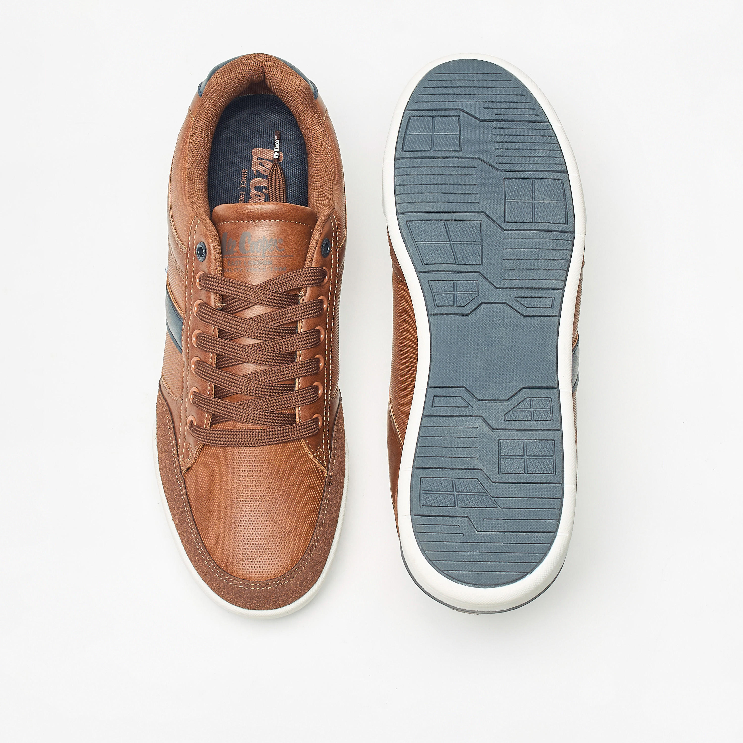 Lee Cooper Men's Logo Detail Sneakers with Lace-Up Closure-men-shoes-sneakers-image-4