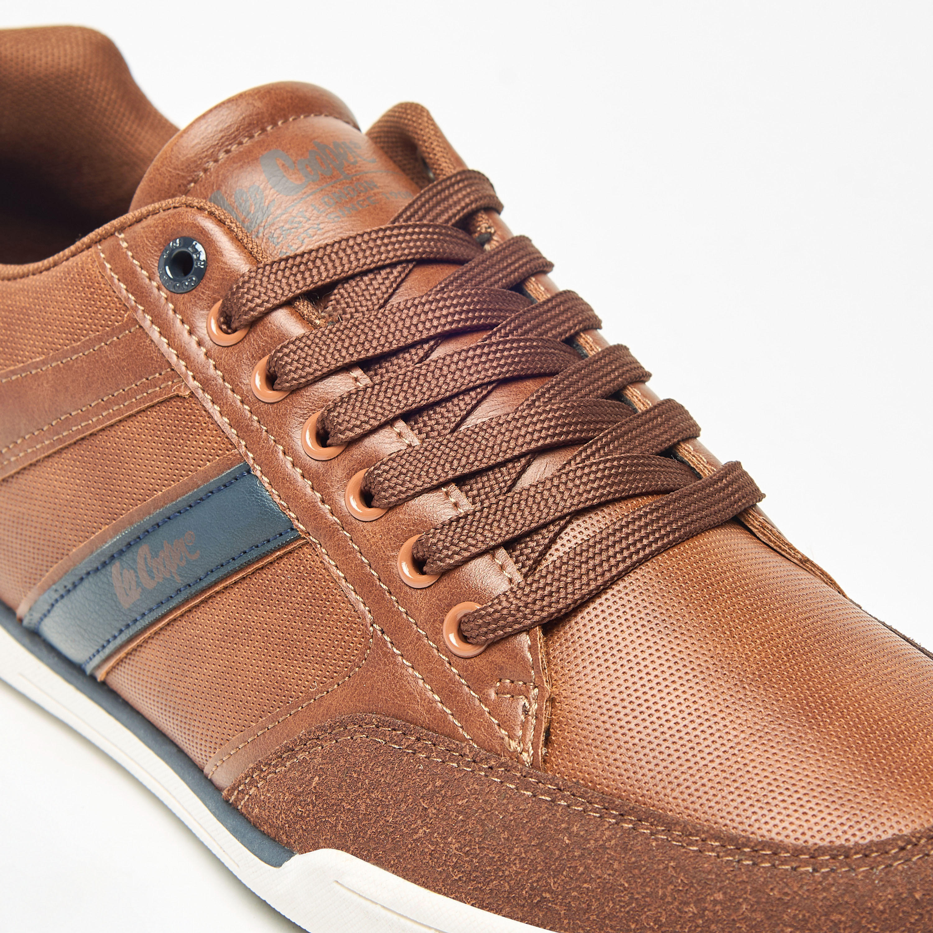 Lee Cooper Men's Logo Detail Sneakers with Lace-Up Closure-men-shoes-sneakers-image-5