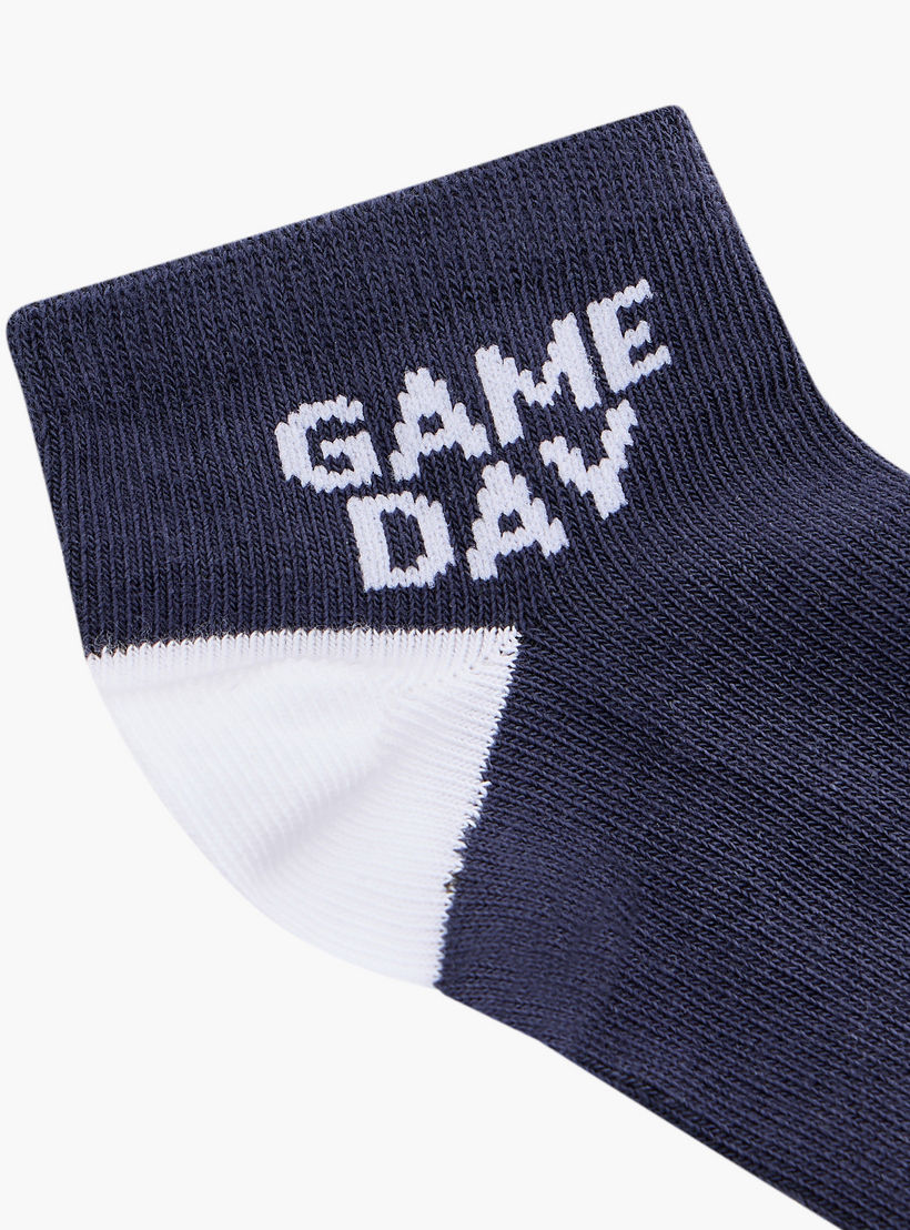 طقم جوارب قطن 5 أزواج بطول الكاحل وبطبعات من جونيورز-girls-accessories-socks-image-2
