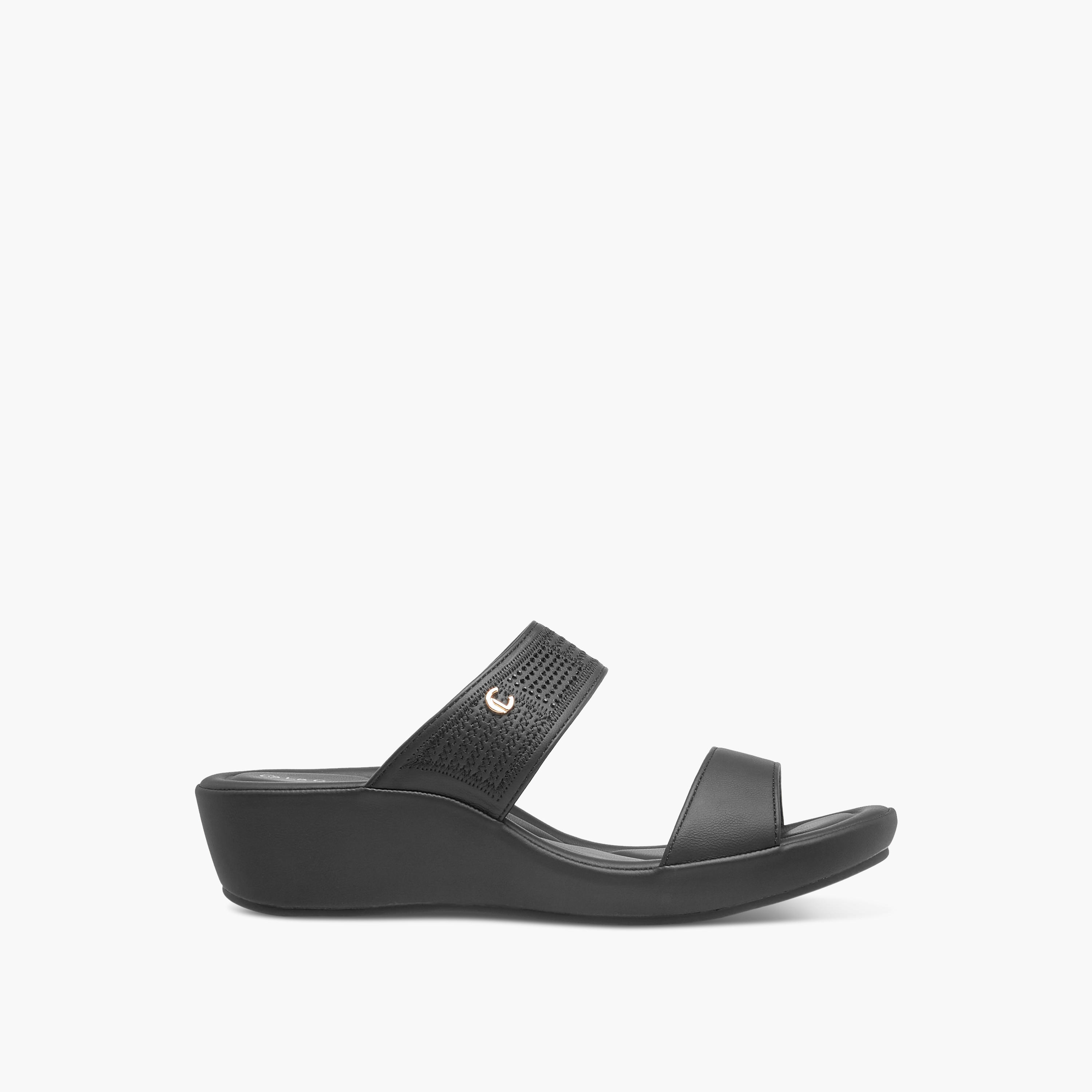 Le Confort Embellished Slip-On Comfort Sandals with Wedge Heels-women-shoes-sandals-heeled-image-3
