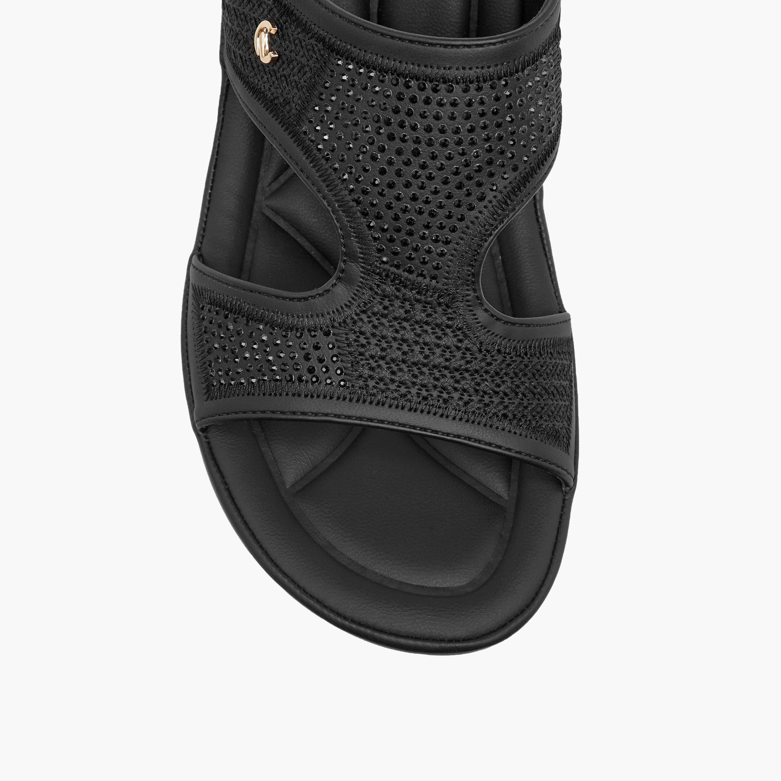Le Confort Embellished Slip-On Comfort Sandals with Wedge Heels-women-shoes-flats-sandals-image-4