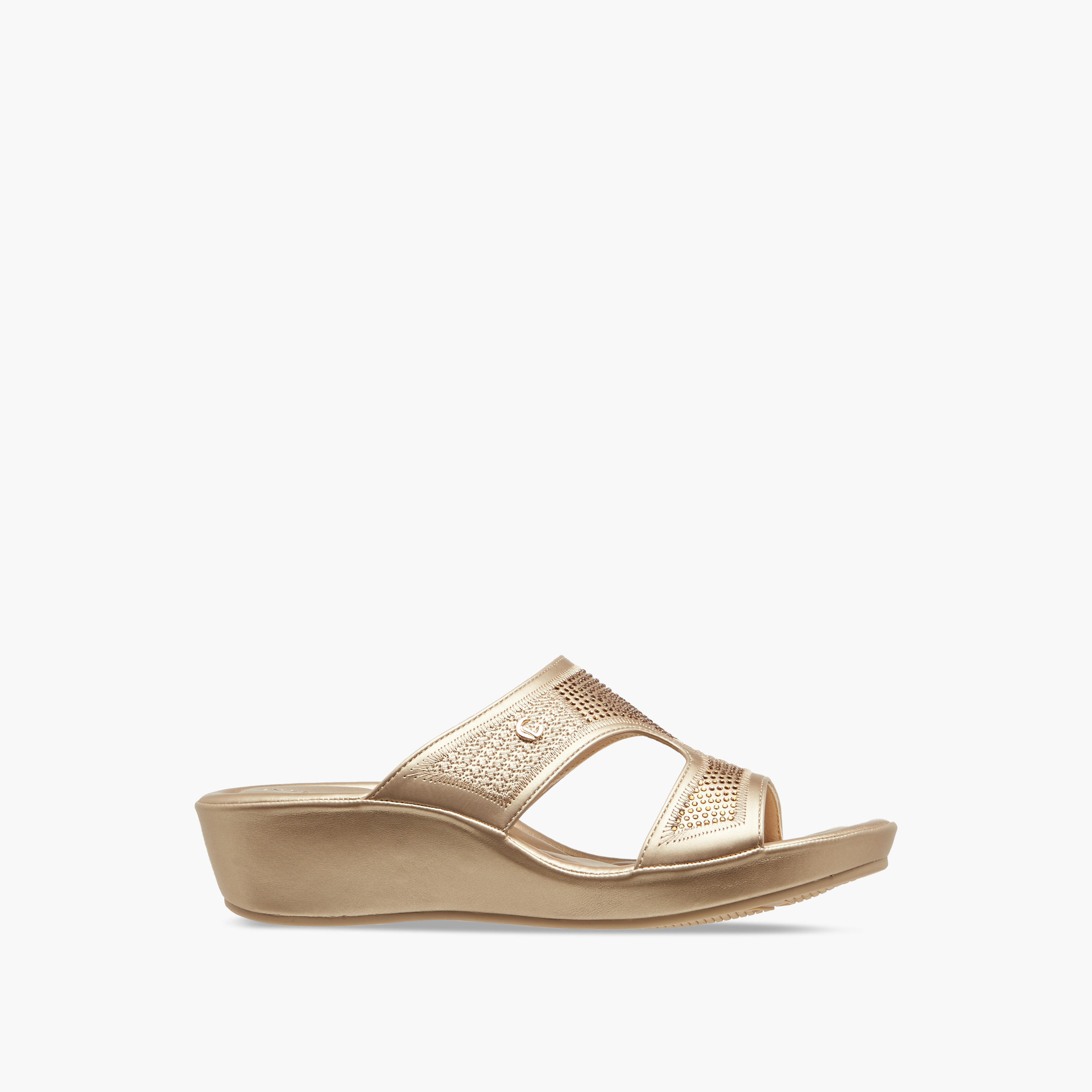 صندل مريح مزين سهل الارتداء بكعب ويدج من لو كونفورت-women-shoes-flats-sandals-image-3