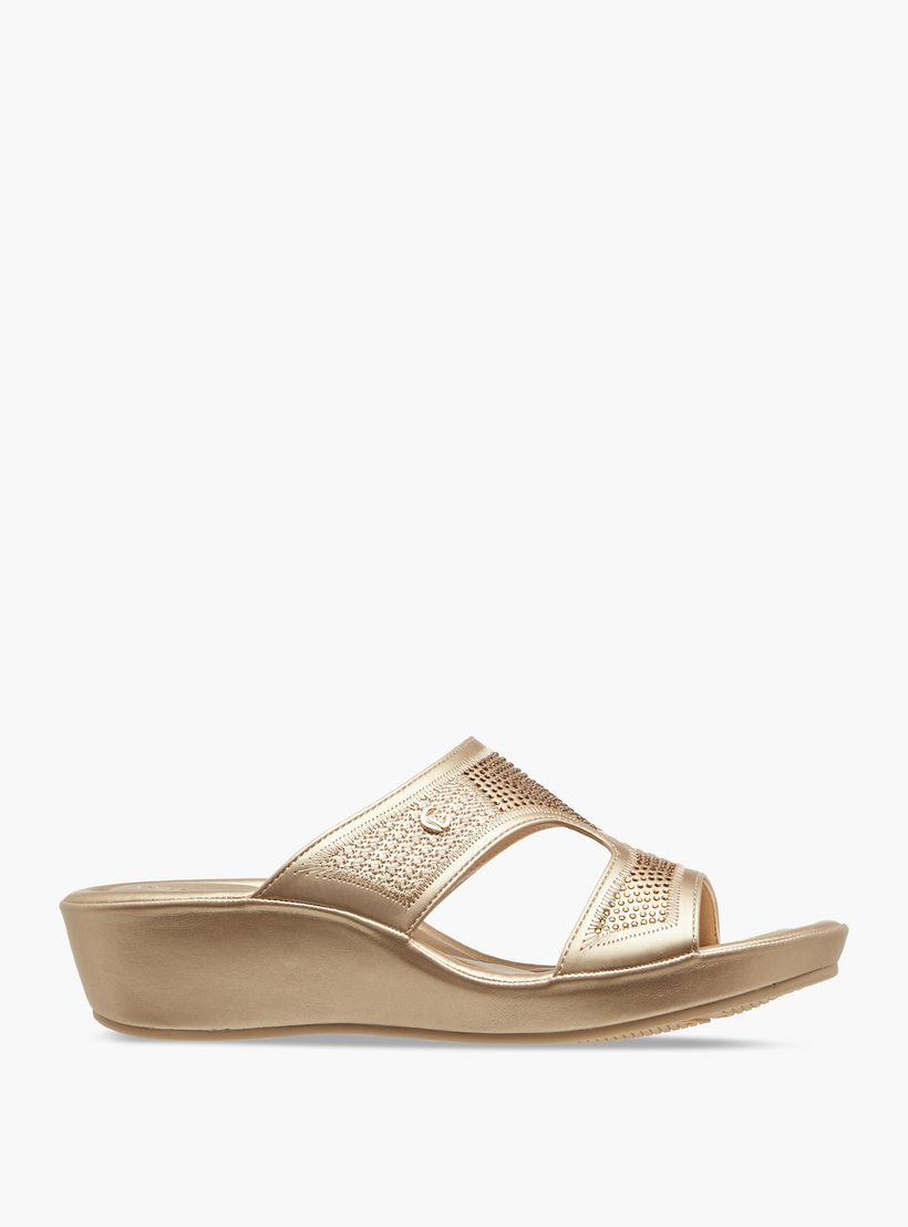 صندل مريح مزين سهل الارتداء بكعب ويدج من لو كونفورت-women-shoes-flats-sandals-image-3
