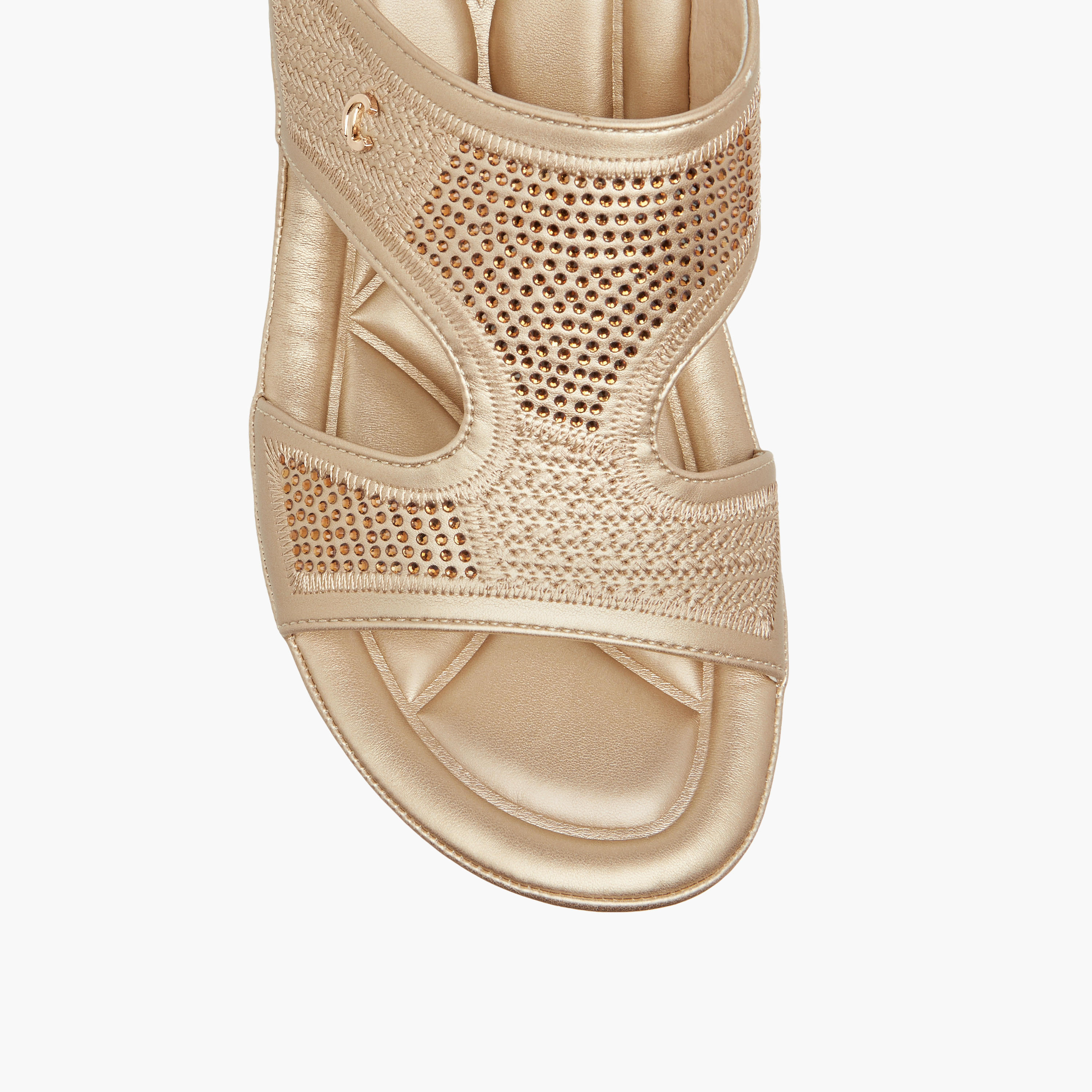 صندل مريح مزين سهل الارتداء بكعب ويدج من لو كونفورت-women-shoes-flats-sandals-image-4