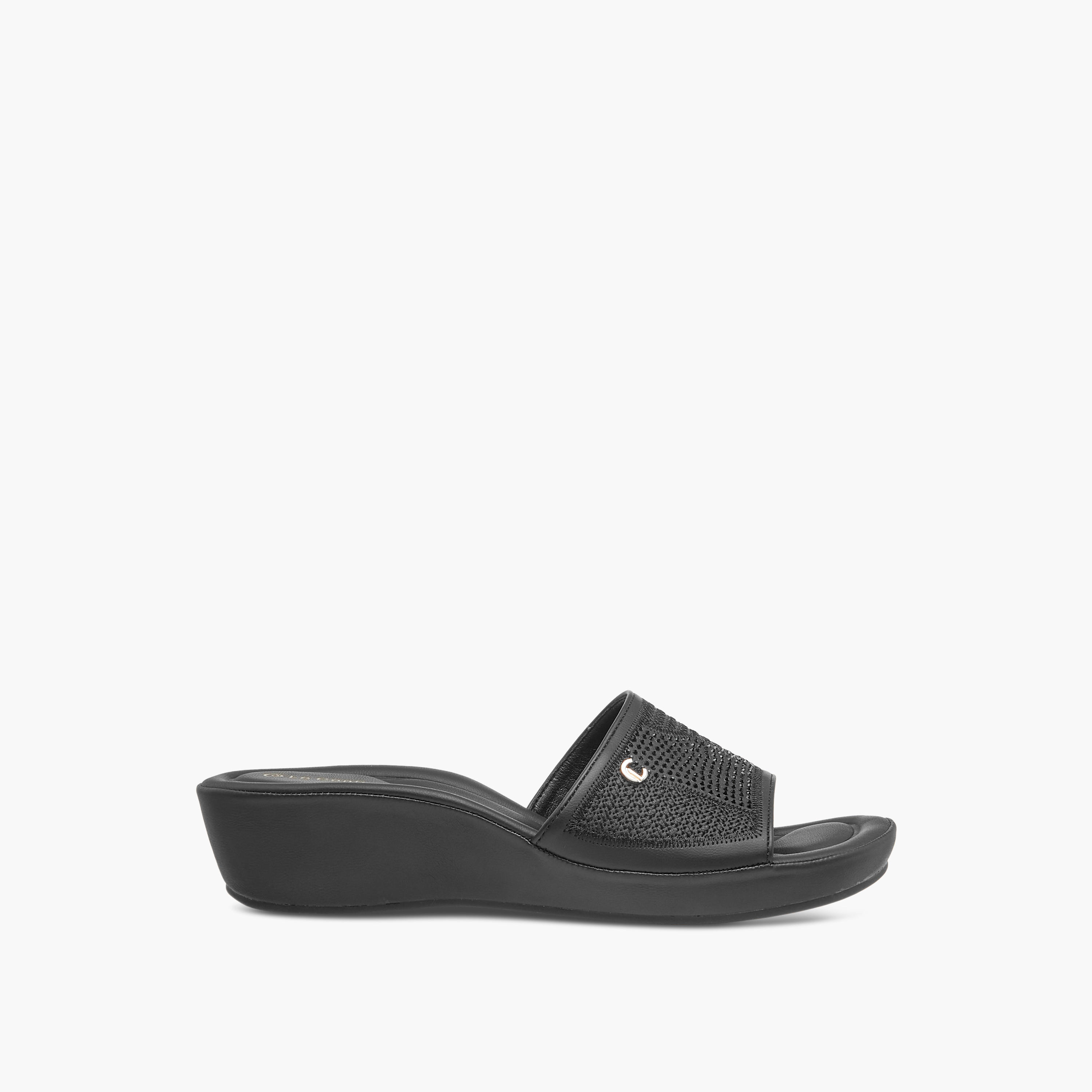 Le Confort Embellished Slip-On Comfort Sandals with Wedge Heels-women-shoes-sandals-heeled-image-3