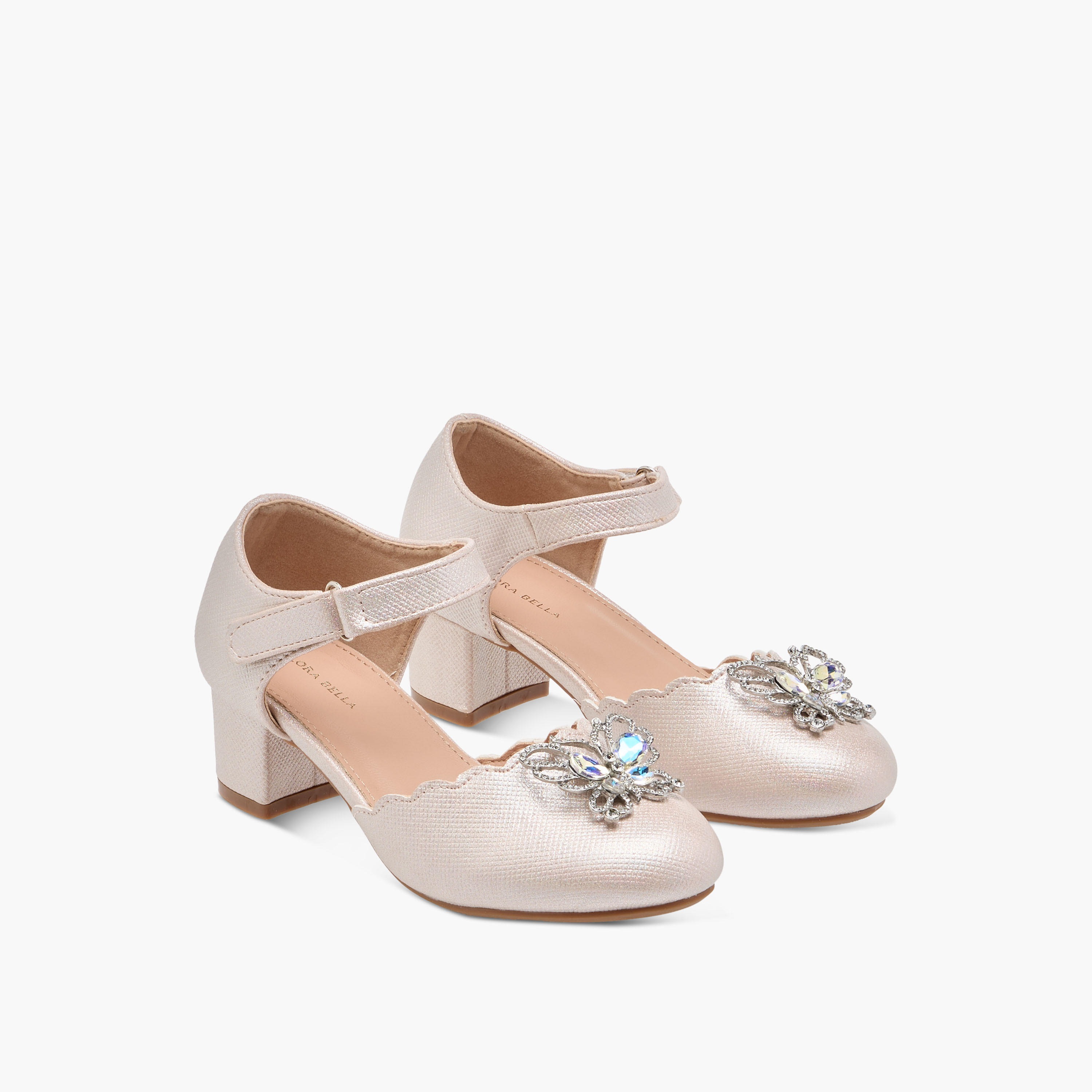 حذاء مزين بكعب سميك وشريط إغلاق لاصق من فلورا بيلا-girls-shoes-sandals-image-1