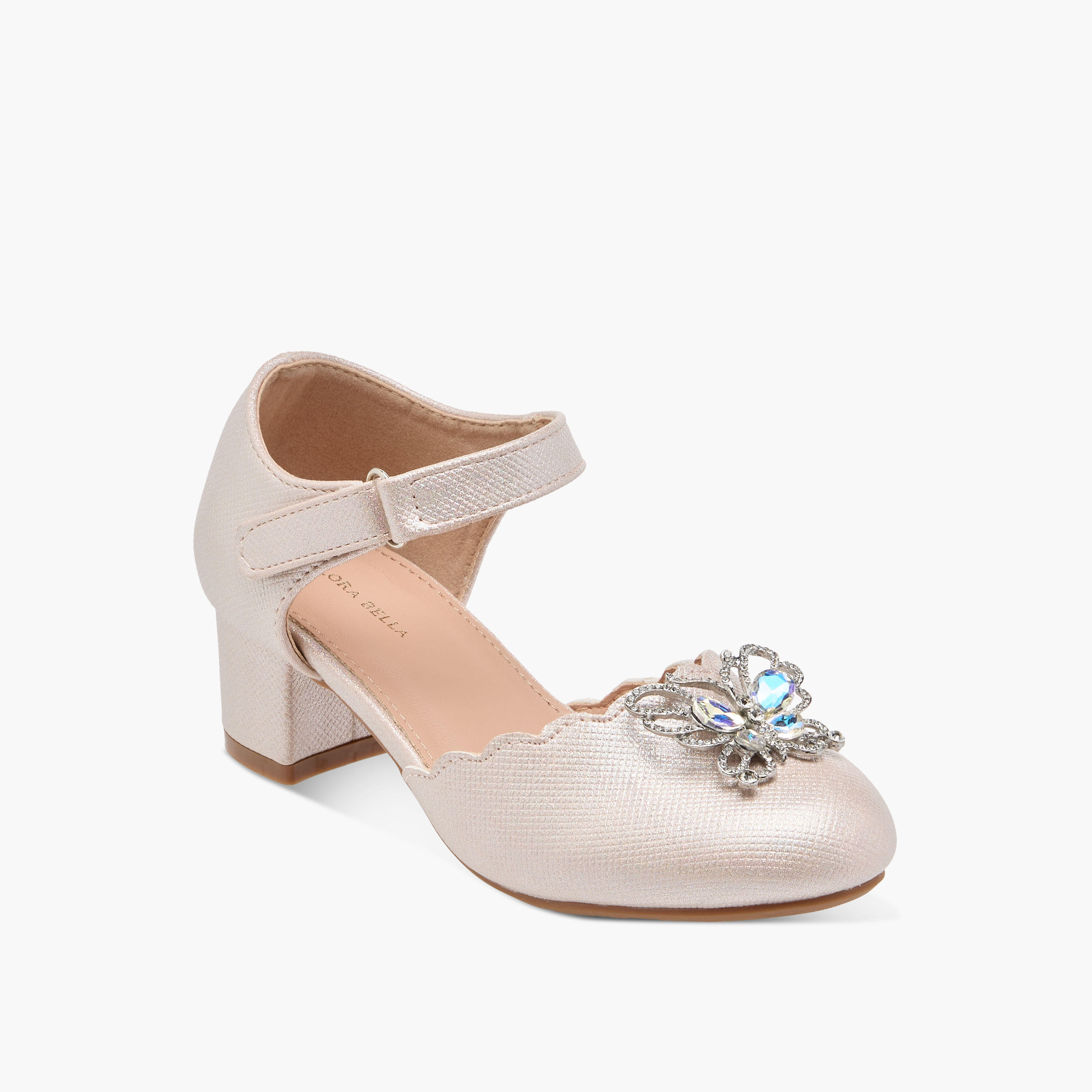 حذاء مزين بكعب سميك وشريط إغلاق لاصق من فلورا بيلا-girls-shoes-sandals-image-2