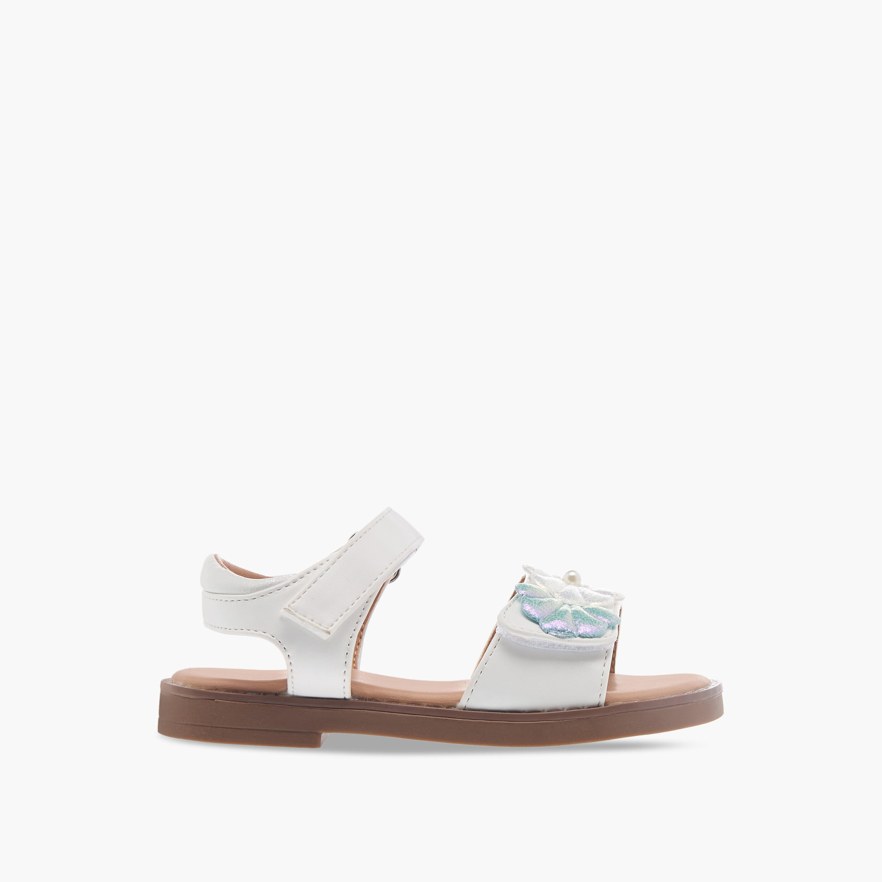 صندل بزينة صدفة وشريط إغلاق لاصق من فلورا بيلا-girls-shoes-sandals-image-2
