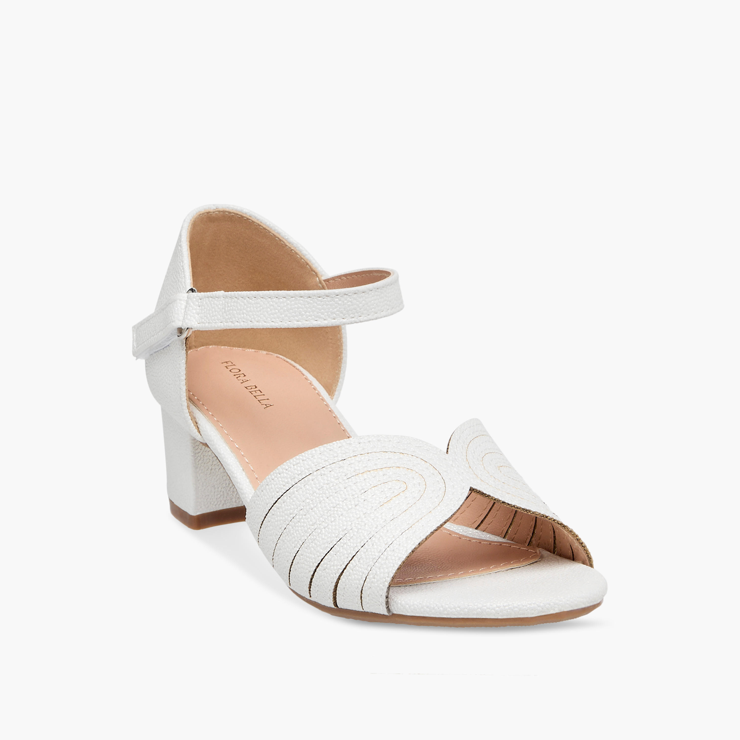 صندل بارز الملمس بكعب سميك وشريط إغلاق لاصق من فلورا بيلا-girls-shoes-sandals-image-2