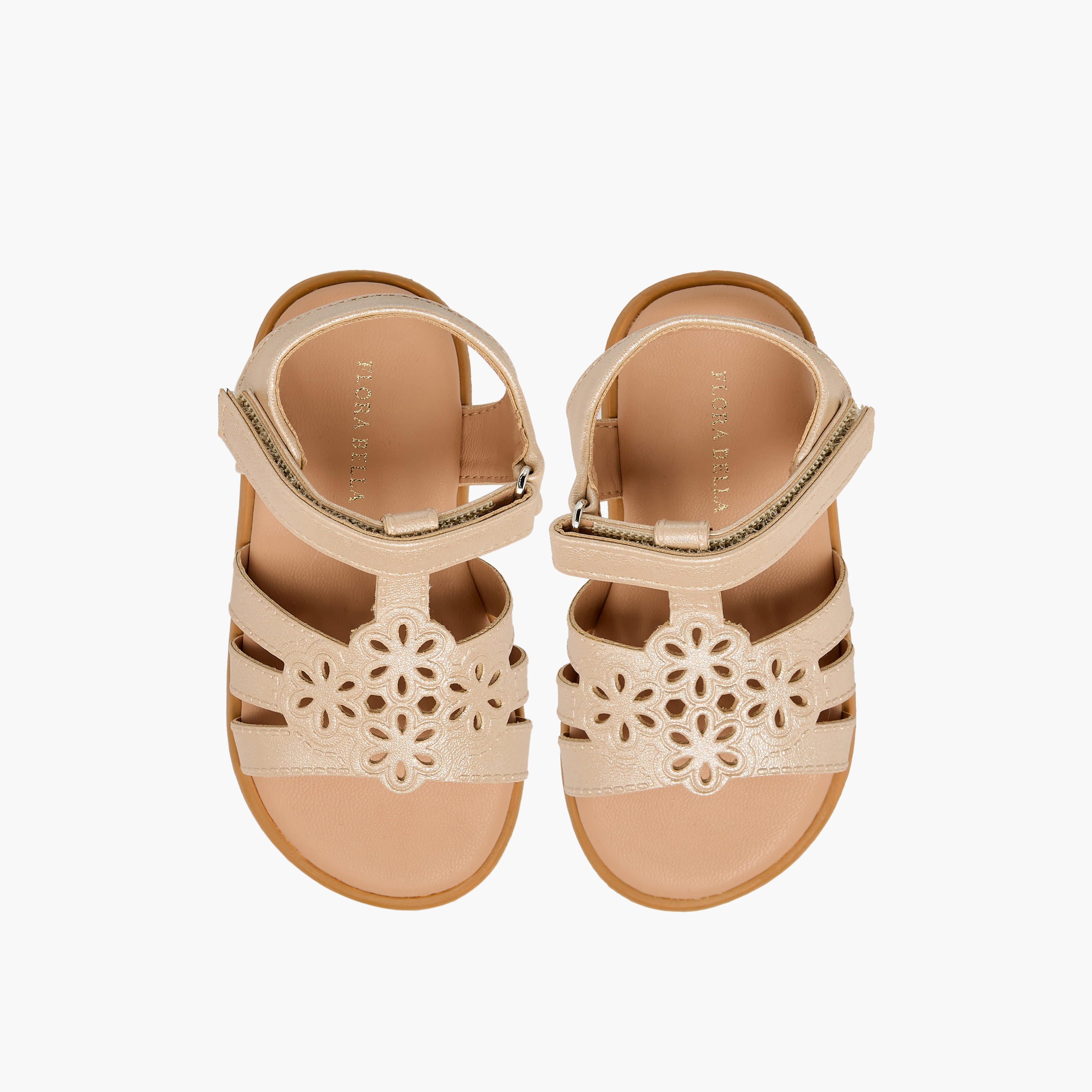 Flora Bella Girls Cutout Design Hook & Loop Sandals-girls-shoes-sandals-image-1