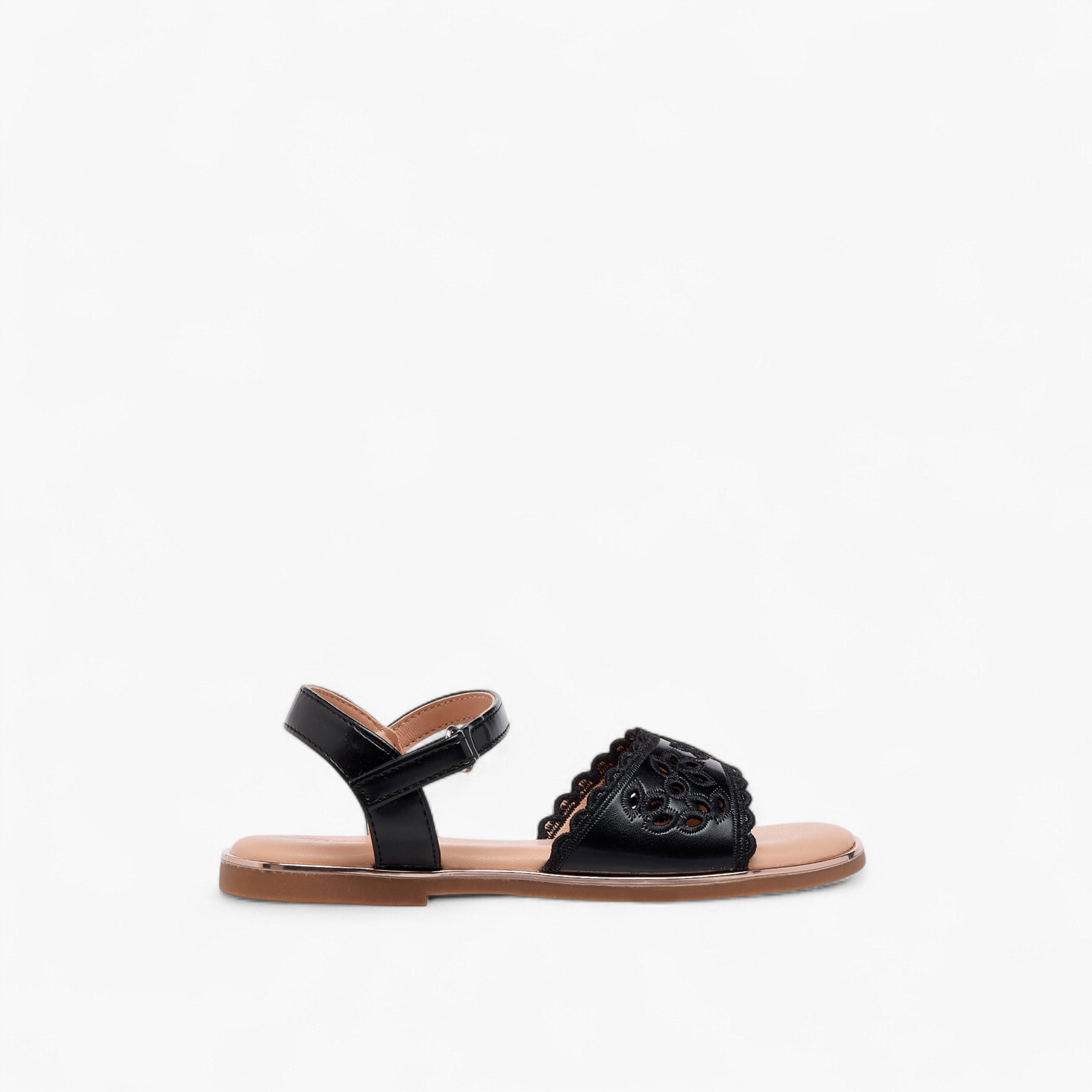 Little Missy Cutout Detail Sandals with Hook and Loop Closure-girls-shoes-sandals-image-2