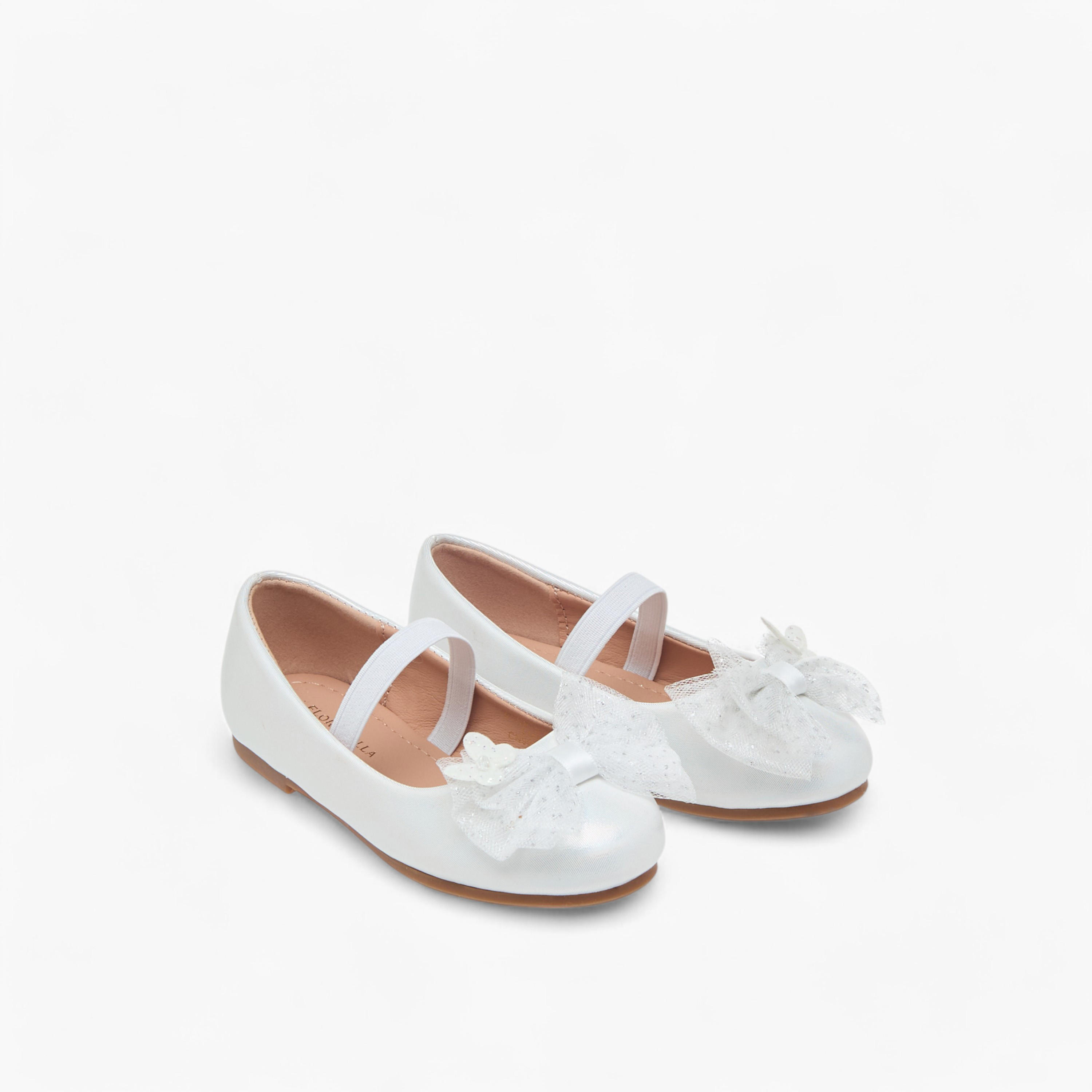 حذاء باليرينا بفيونكة وحزام إغلاق مطاطي من فلورا بيلا-girls-shoes-ballerinas-image-1