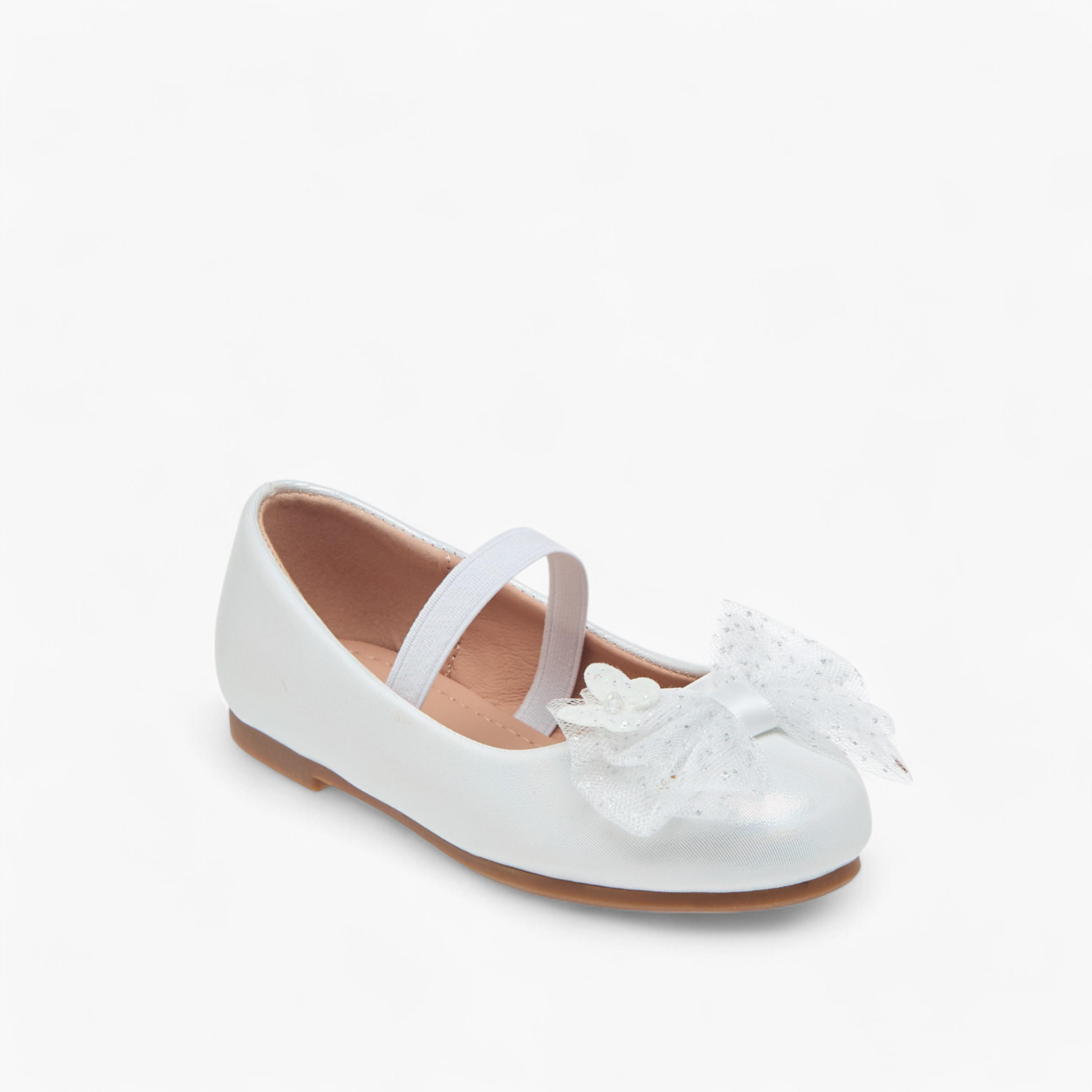حذاء باليرينا بفيونكة وحزام إغلاق مطاطي من فلورا بيلا-girls-shoes-ballerinas-image-2