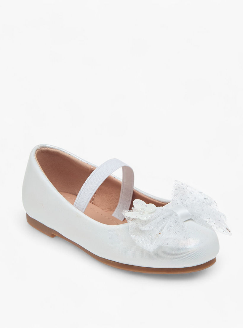 حذاء باليرينا بفيونكة وحزام إغلاق مطاطي من فلورا بيلا-girls-shoes-ballerinas-image-2