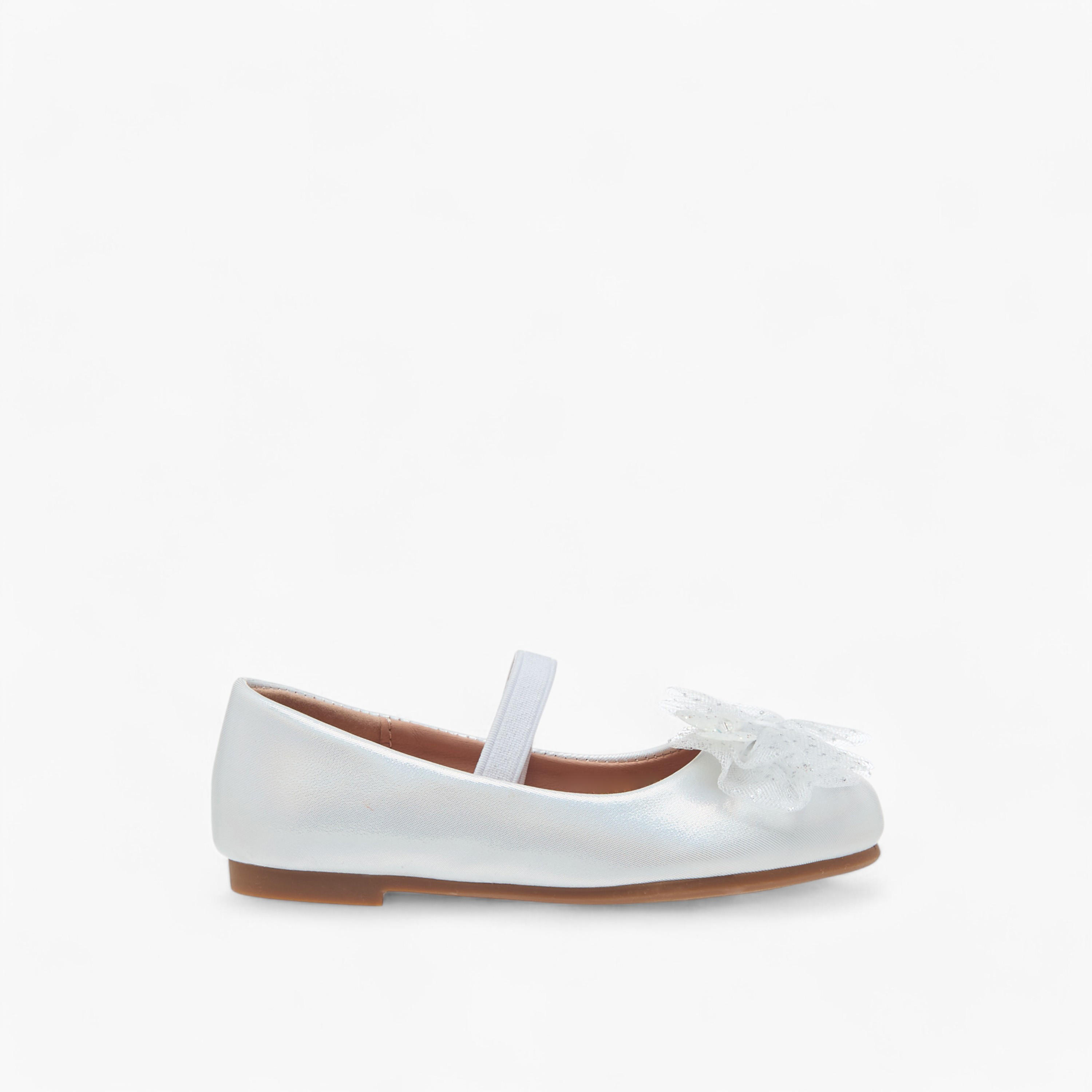 حذاء باليرينا بفيونكة وحزام إغلاق مطاطي من فلورا بيلا-girls-shoes-ballerinas-image-3