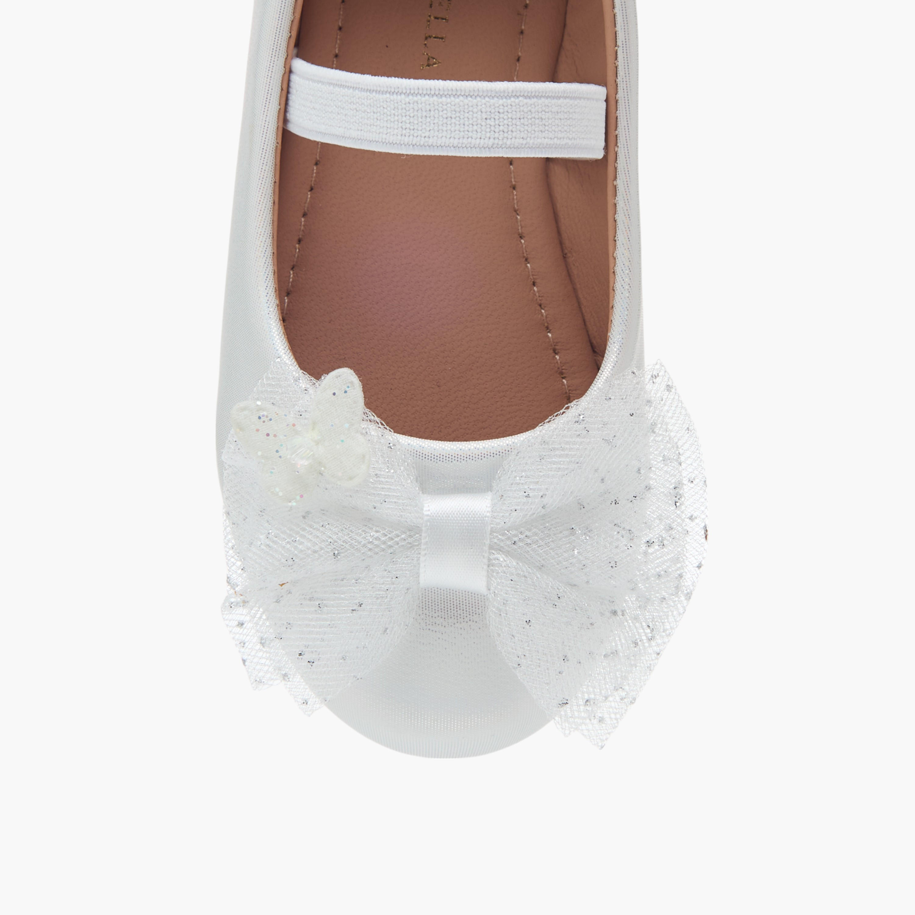 حذاء باليرينا بفيونكة وحزام إغلاق مطاطي من فلورا بيلا-girls-shoes-ballerinas-image-4