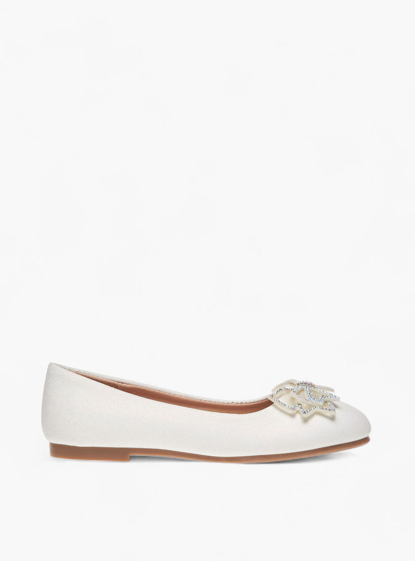 Flora Bella Bow Embellished Slip-On Ballerina Shoes-girls-shoes-ballerinas-image-3