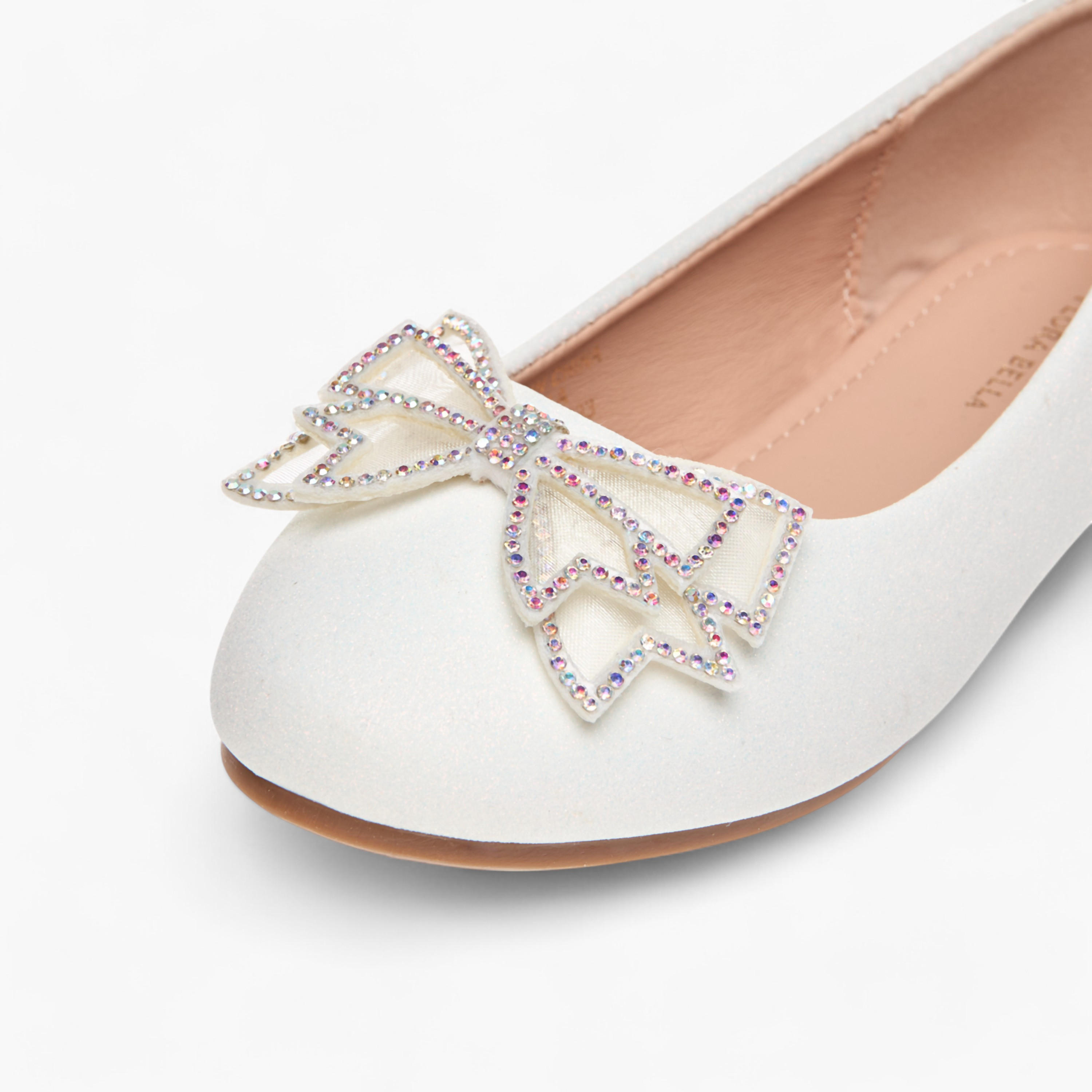 Flora Bella Bow Embellished Slip-On Ballerina Shoes-girls-shoes-ballerinas-image-5