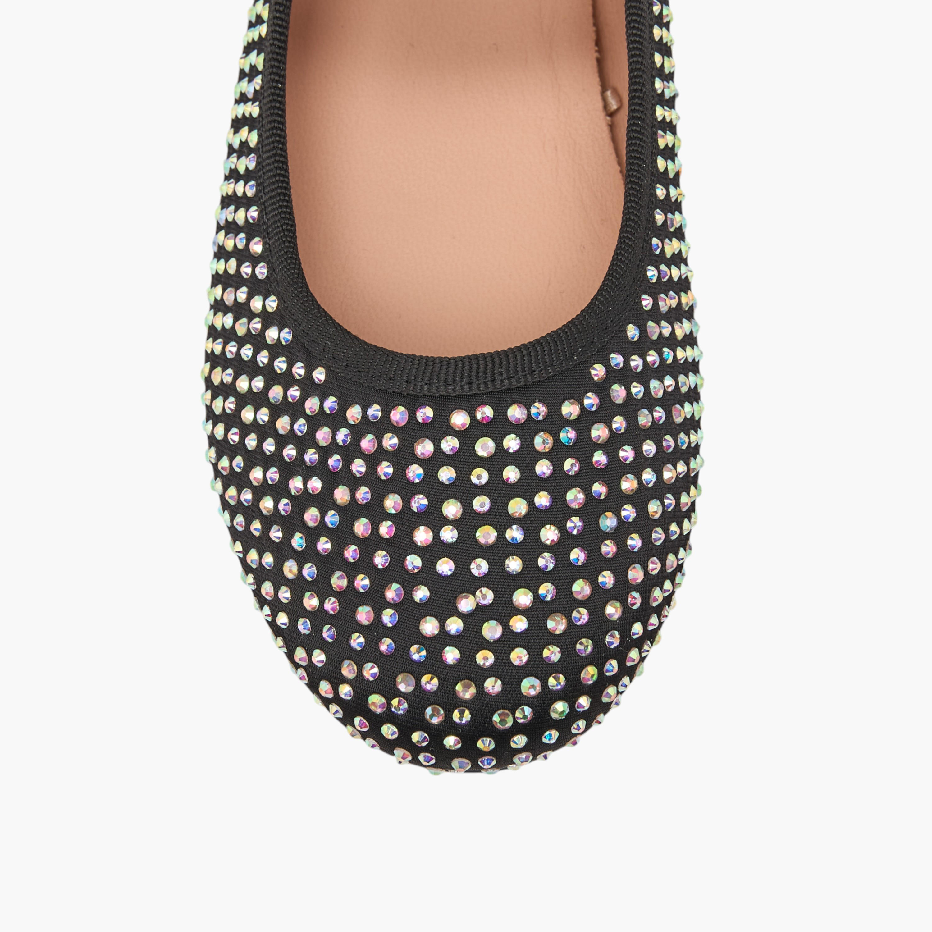 Flora Bella Stone Embellished Ballerina Shoes with Hook and Loop Closure-girls-shoes-ballerinas-image-4