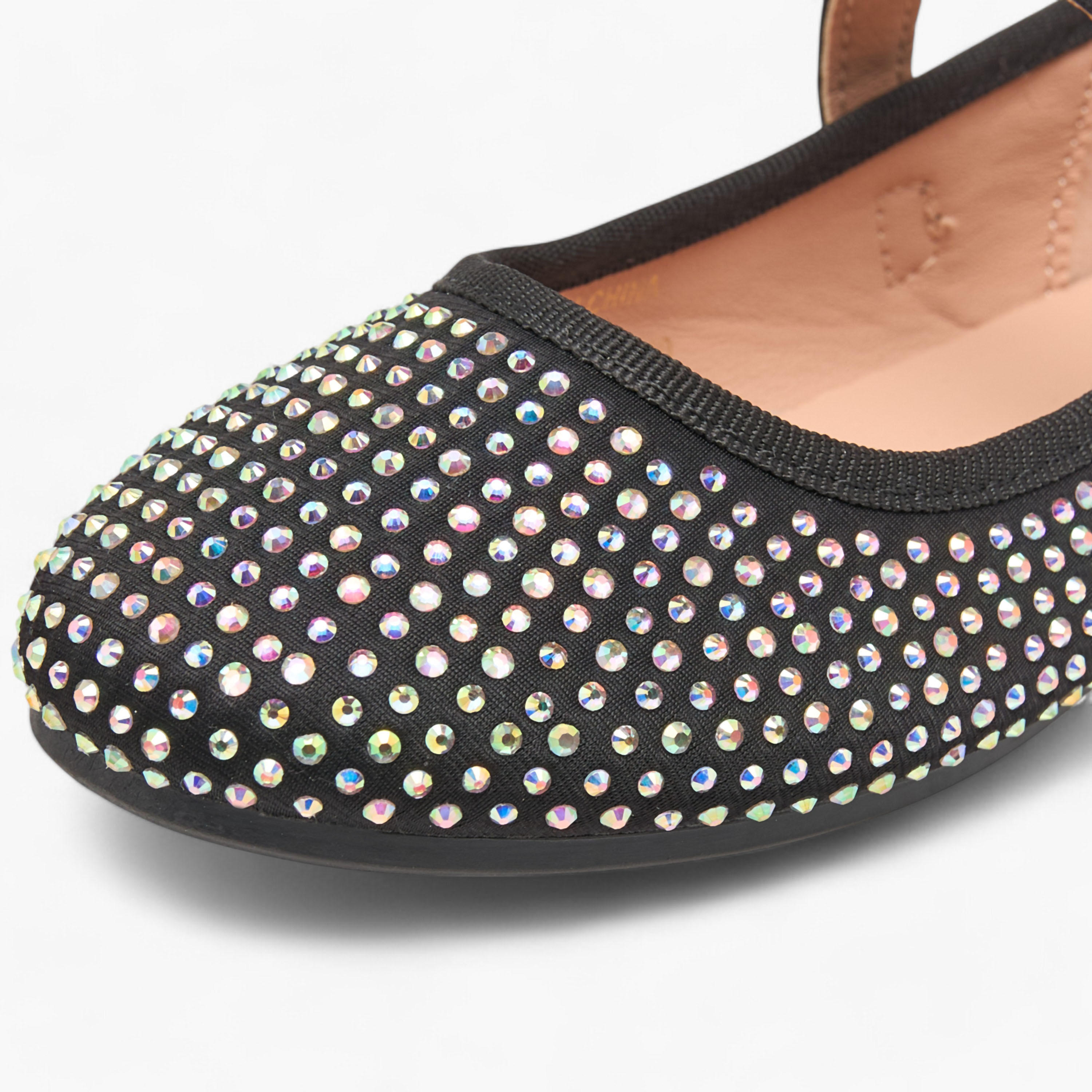 Flora Bella Stone Embellished Ballerina Shoes with Hook and Loop Closure-girls-shoes-ballerinas-image-5
