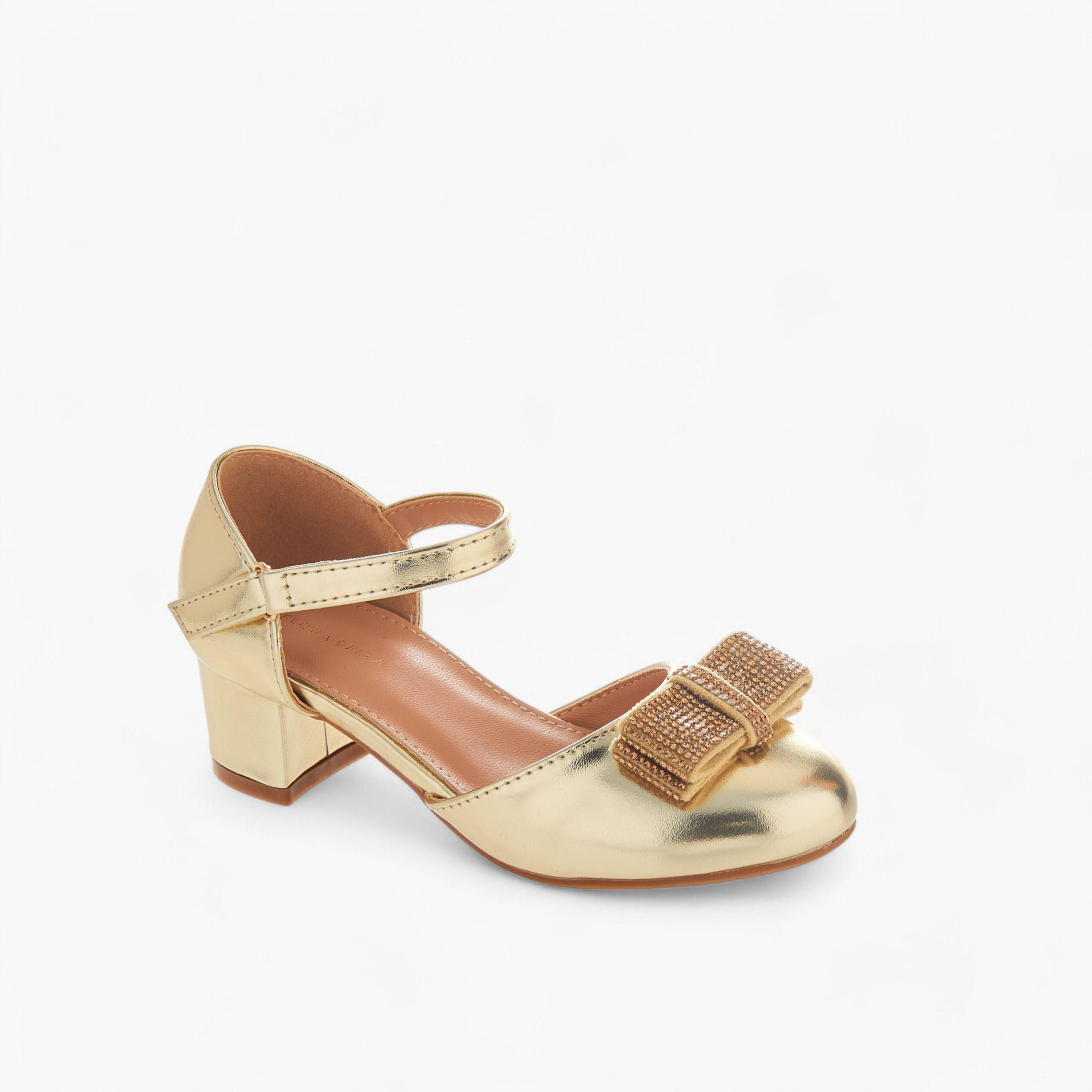 Flora Bella Block Heel Ballerina with Hook and Loop Closure-girls-shoes-sandals-image-2