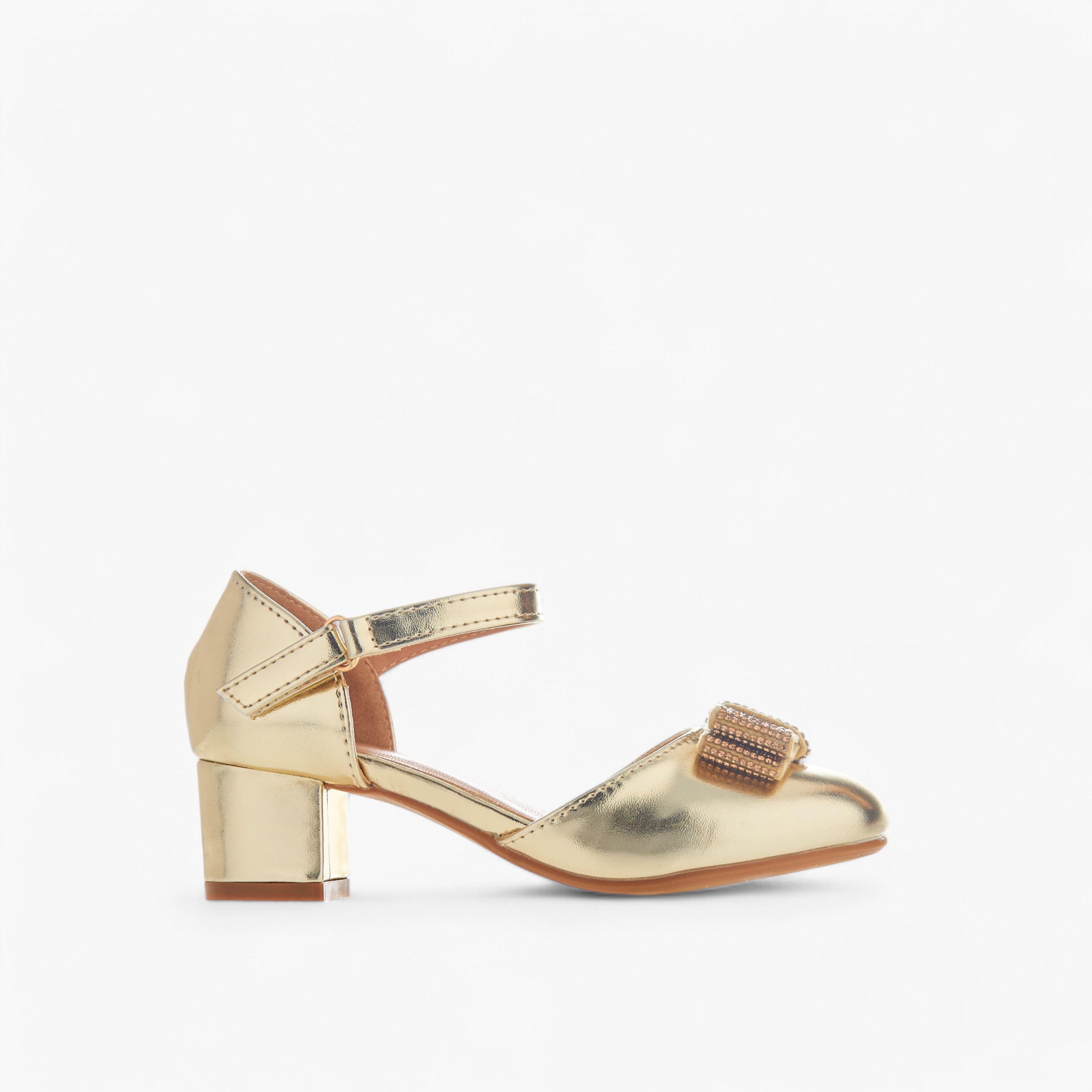 Flora Bella Block Heel Ballerina with Hook and Loop Closure-girls-shoes-sandals-image-3