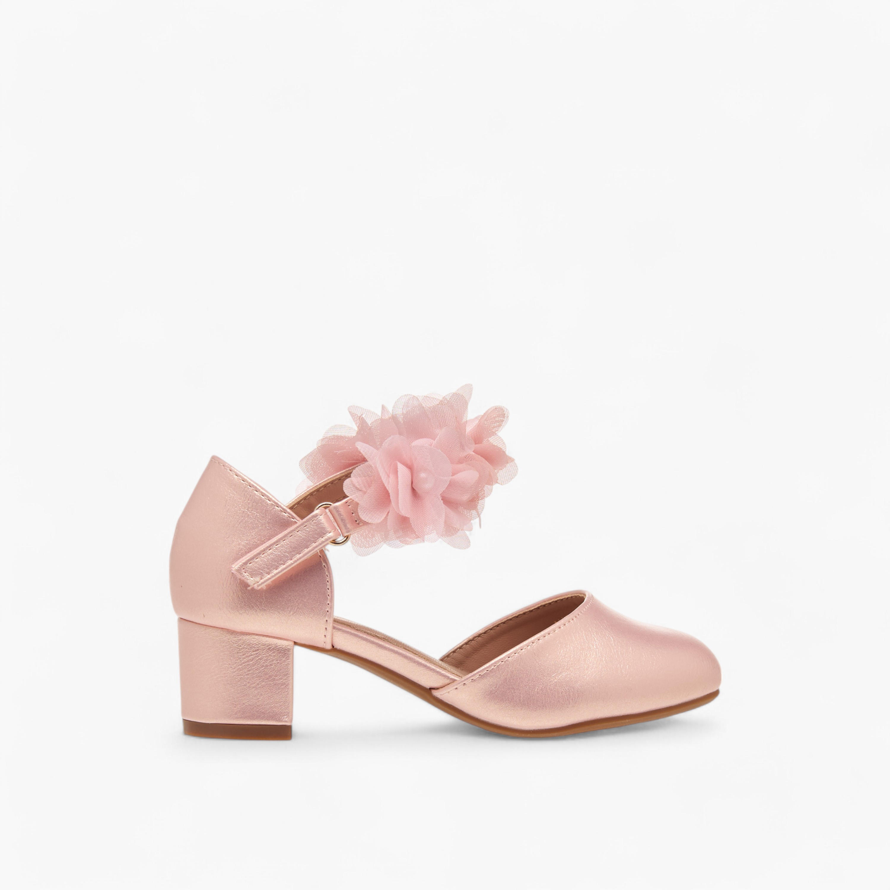 Flora Bella Block Heel Ballerina with Hook and Loop Closure-girls-shoes-sandals-image-3