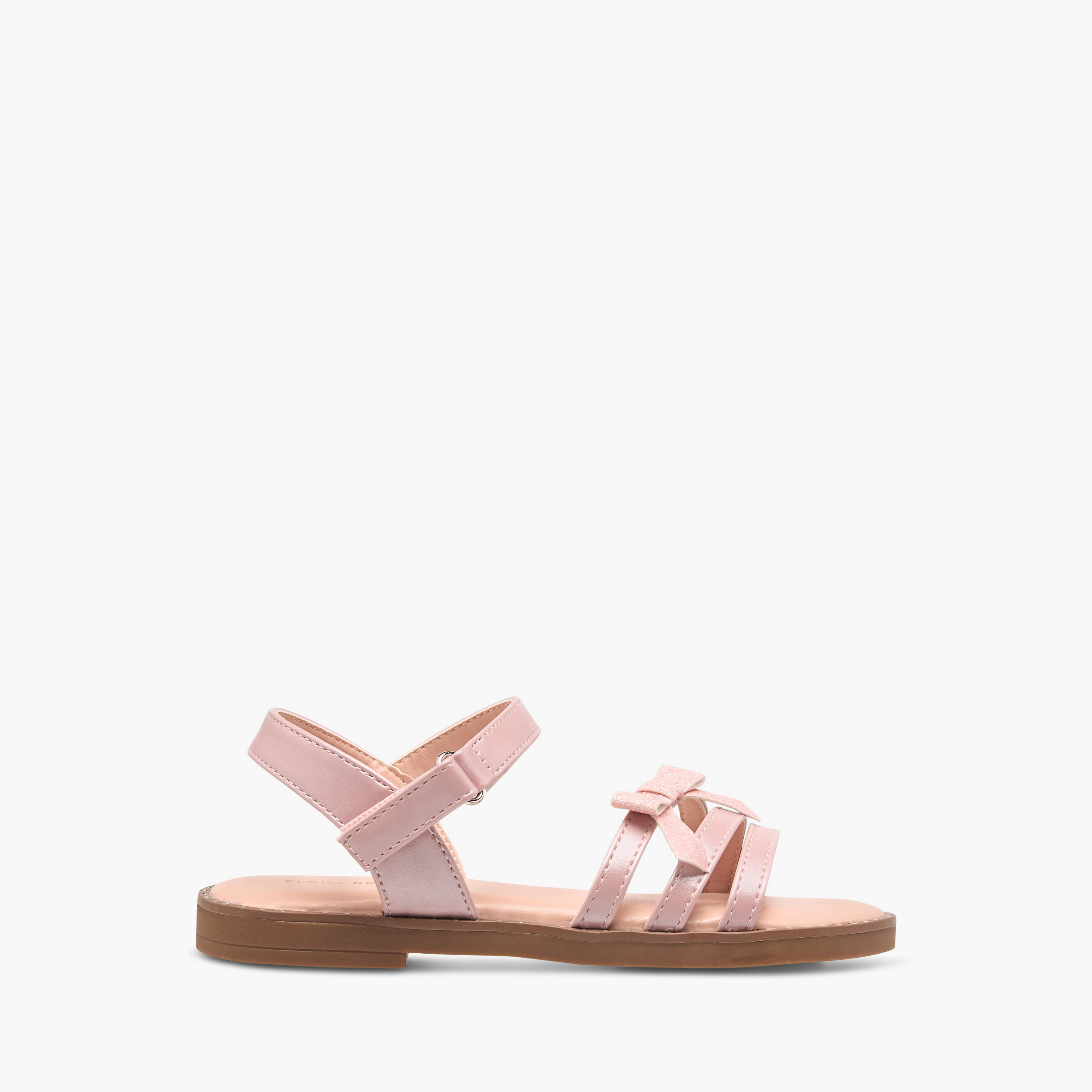 صندل بحزام مزين بفيونكة مع شريط إغلاق لاصق من فلورا بيلا-girls-shoes-sandals-image-2