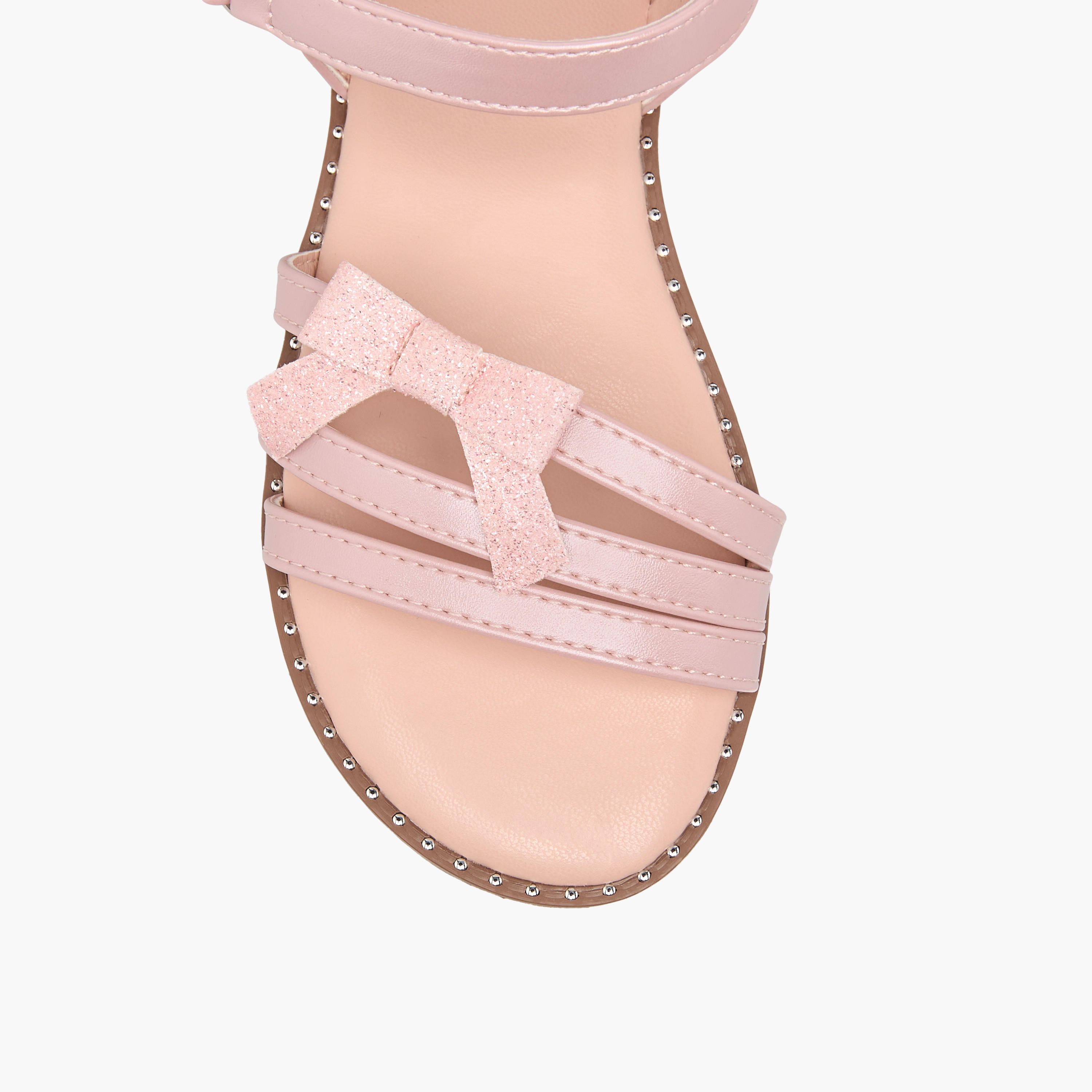 صندل بحزام مزين بفيونكة مع شريط إغلاق لاصق من فلورا بيلا-girls-shoes-sandals-image-3