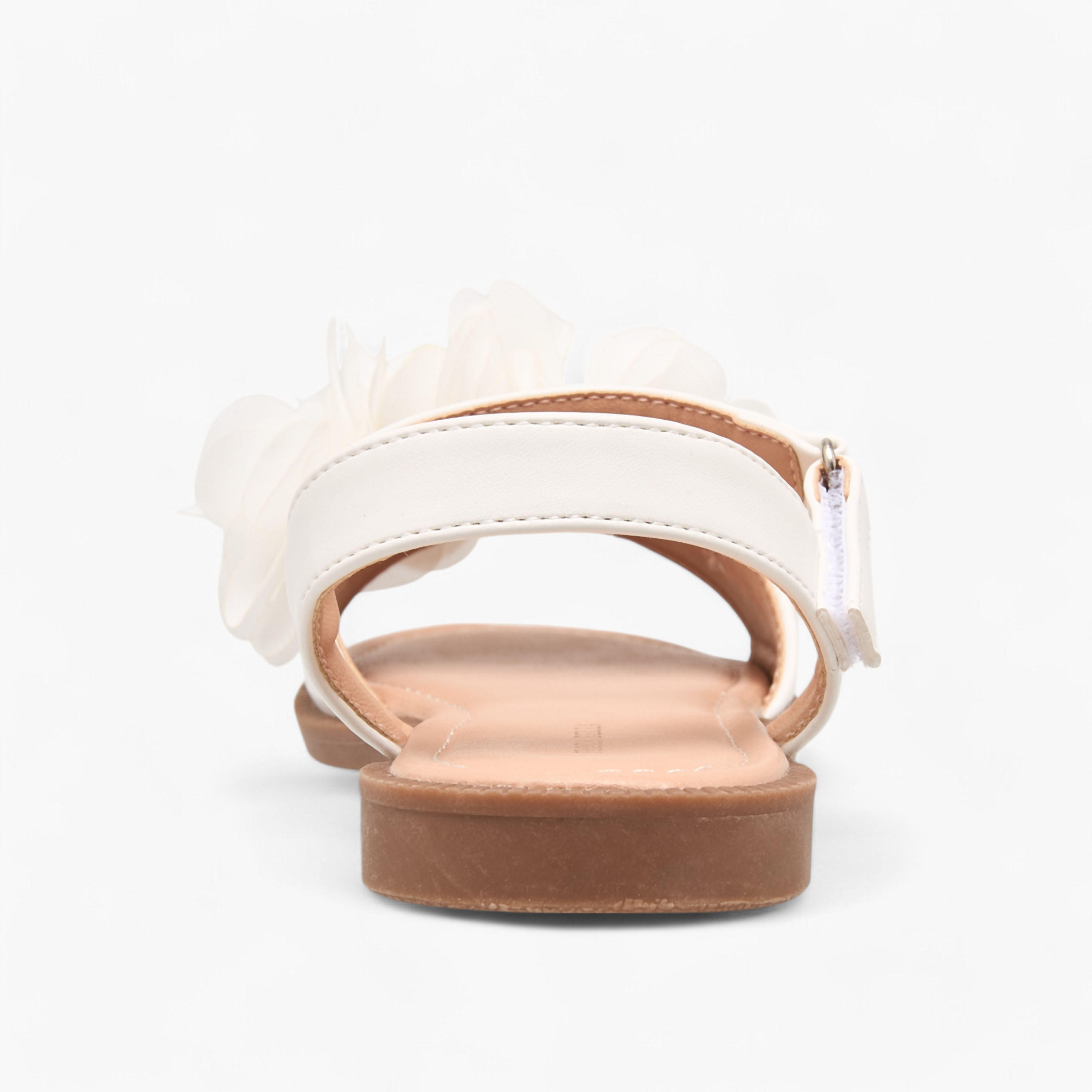 Flora Bella Floral Accent Strap Sandals with Hook and Loop Closure-girls-shoes-sandals-image-4