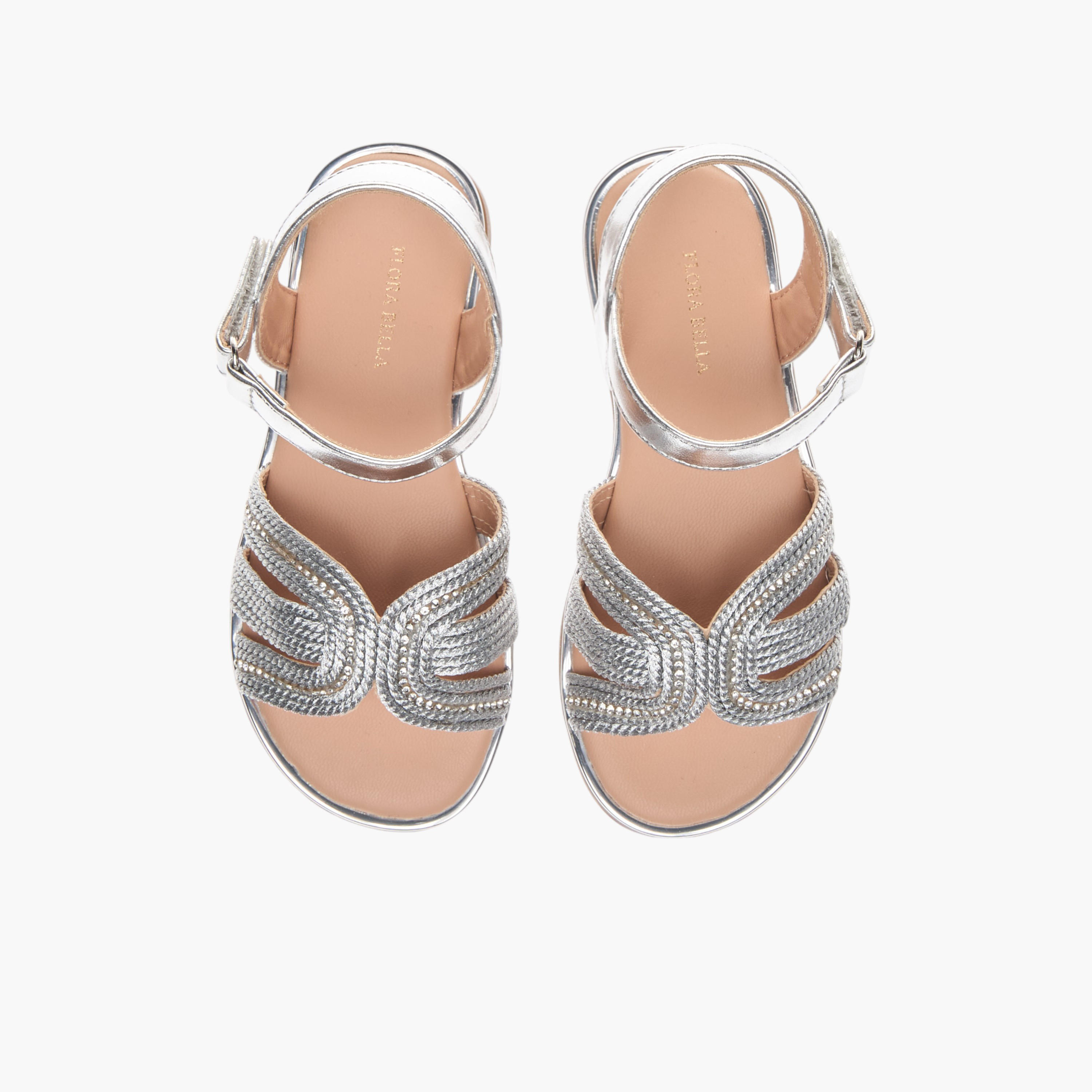 صندل مزين بحزام وشريط إغلاق لاصق من فلورا بيلا-girls-shoes-sandals-image-1