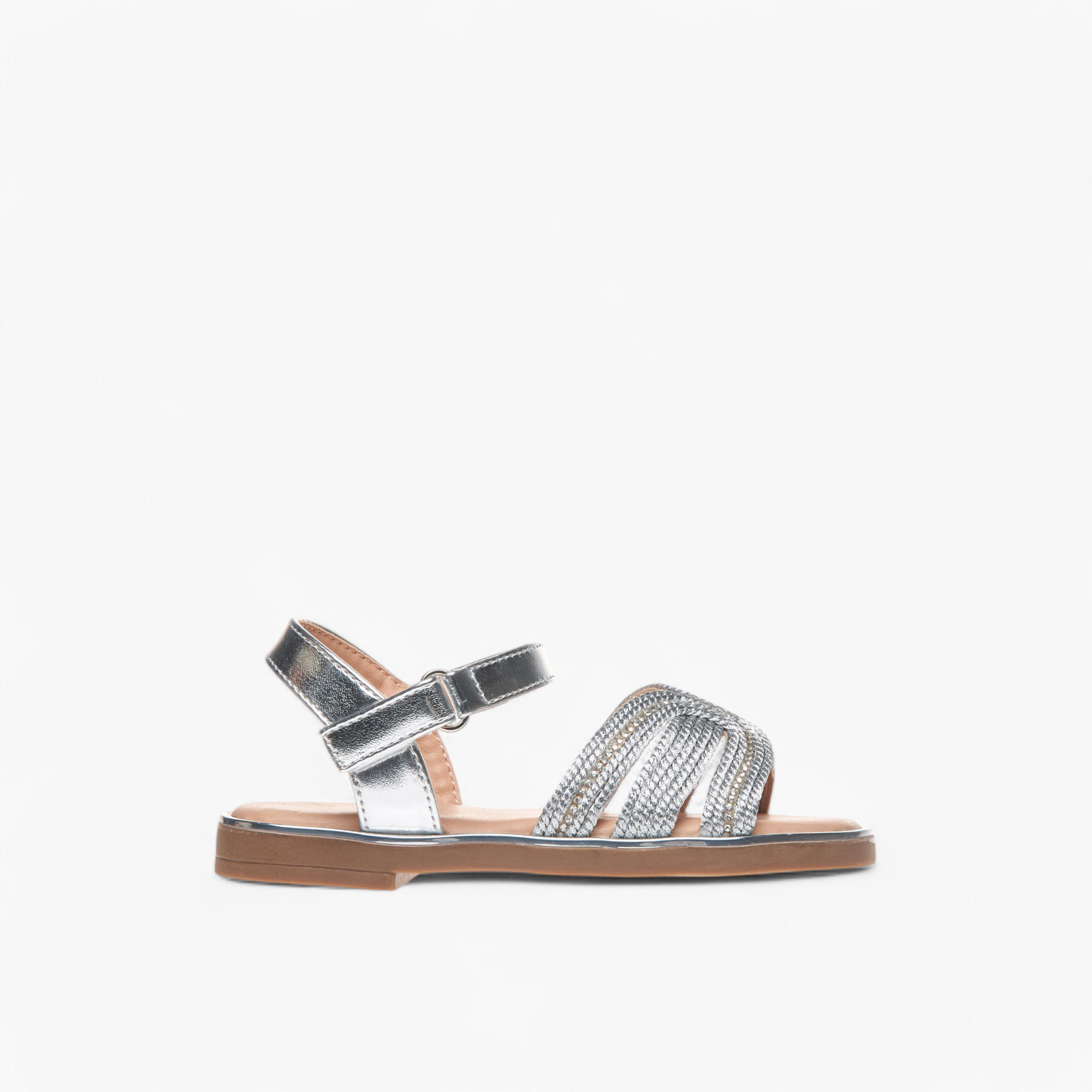 صندل مزين بحزام وشريط إغلاق لاصق من فلورا بيلا-girls-shoes-sandals-image-3