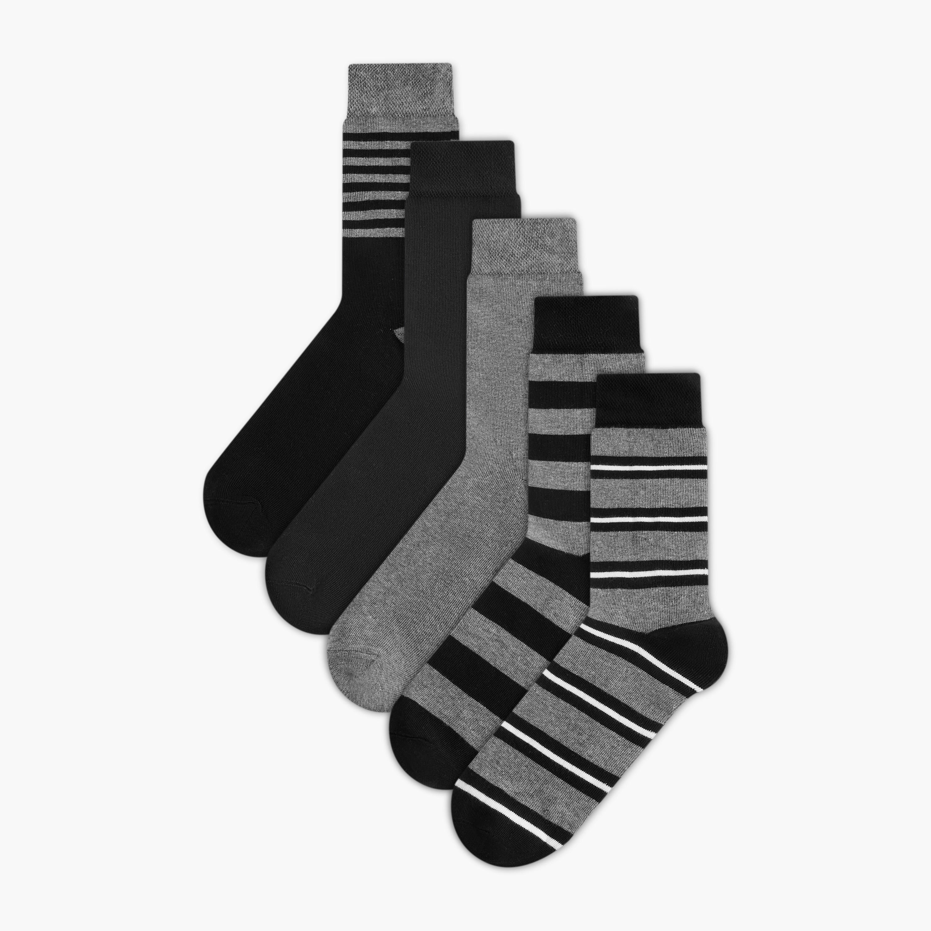 Duchini Assorted Crew Length Socks - Set of 5-men-socks-image-1