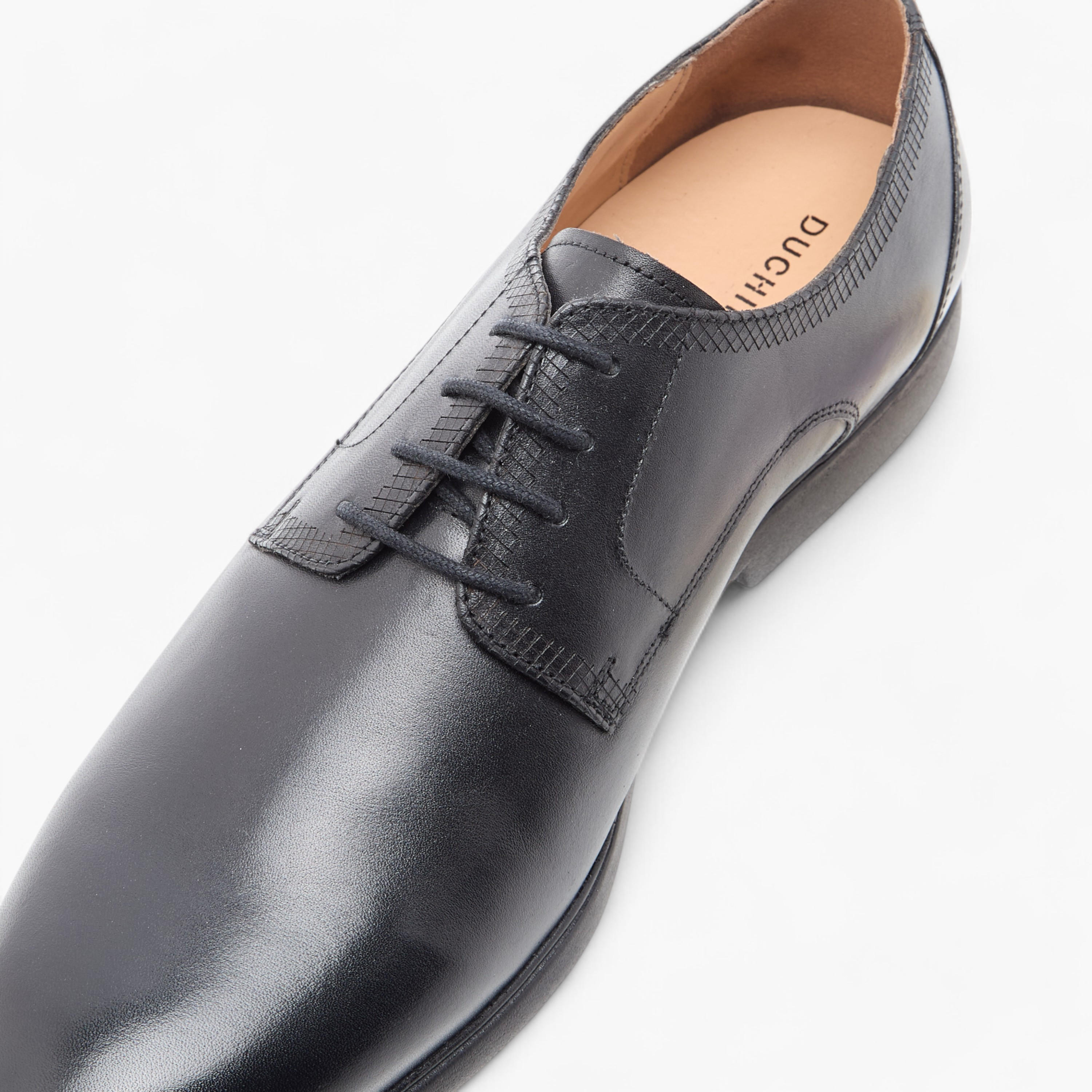 Duchini Men's Leather Solid Derby Shoes with Lace-Up Closure-men-shoes-formalshoes-image-4