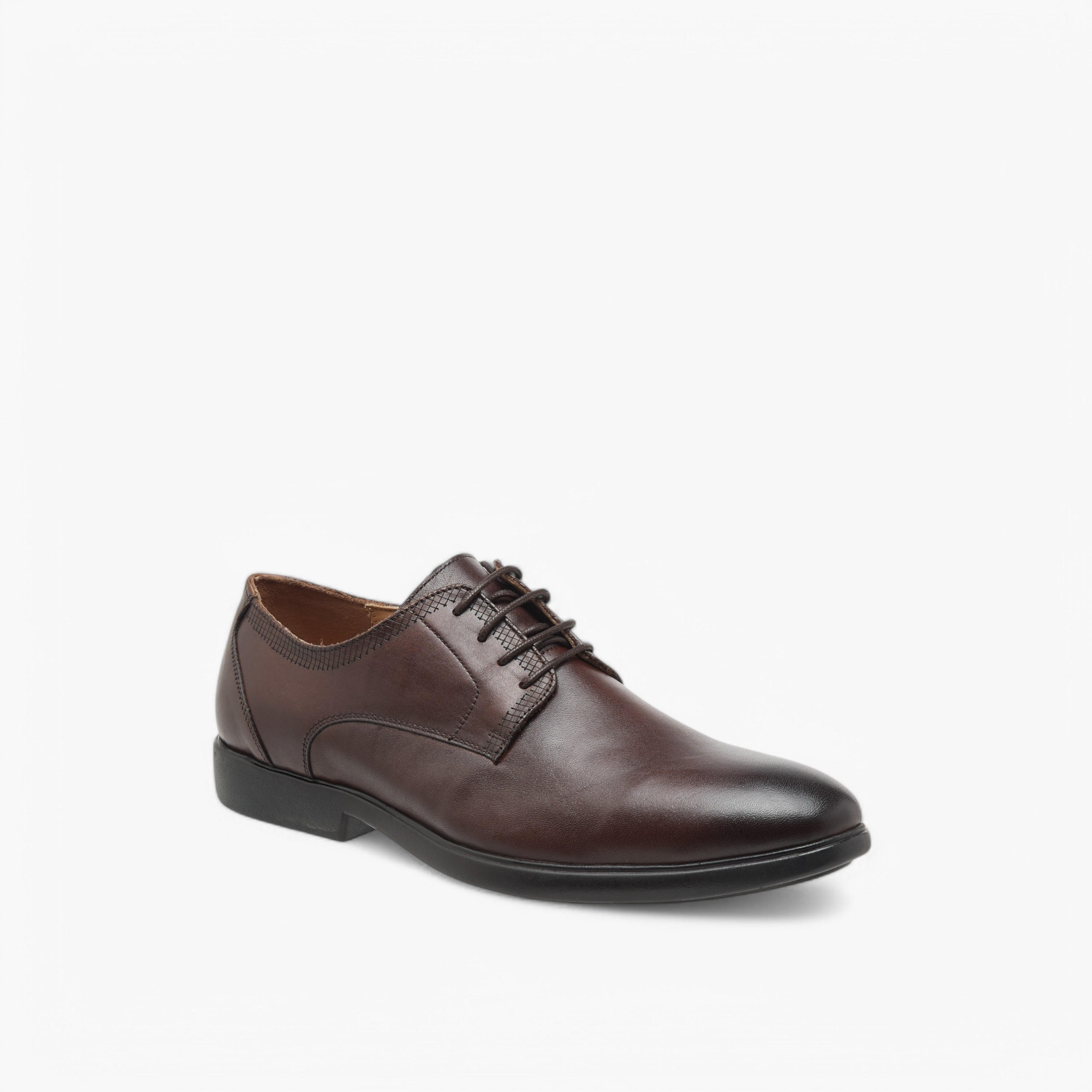 Duchini Men's Leather Solid Derby Shoes with Lace-Up Closure-men-shoes-formalshoes-image-2