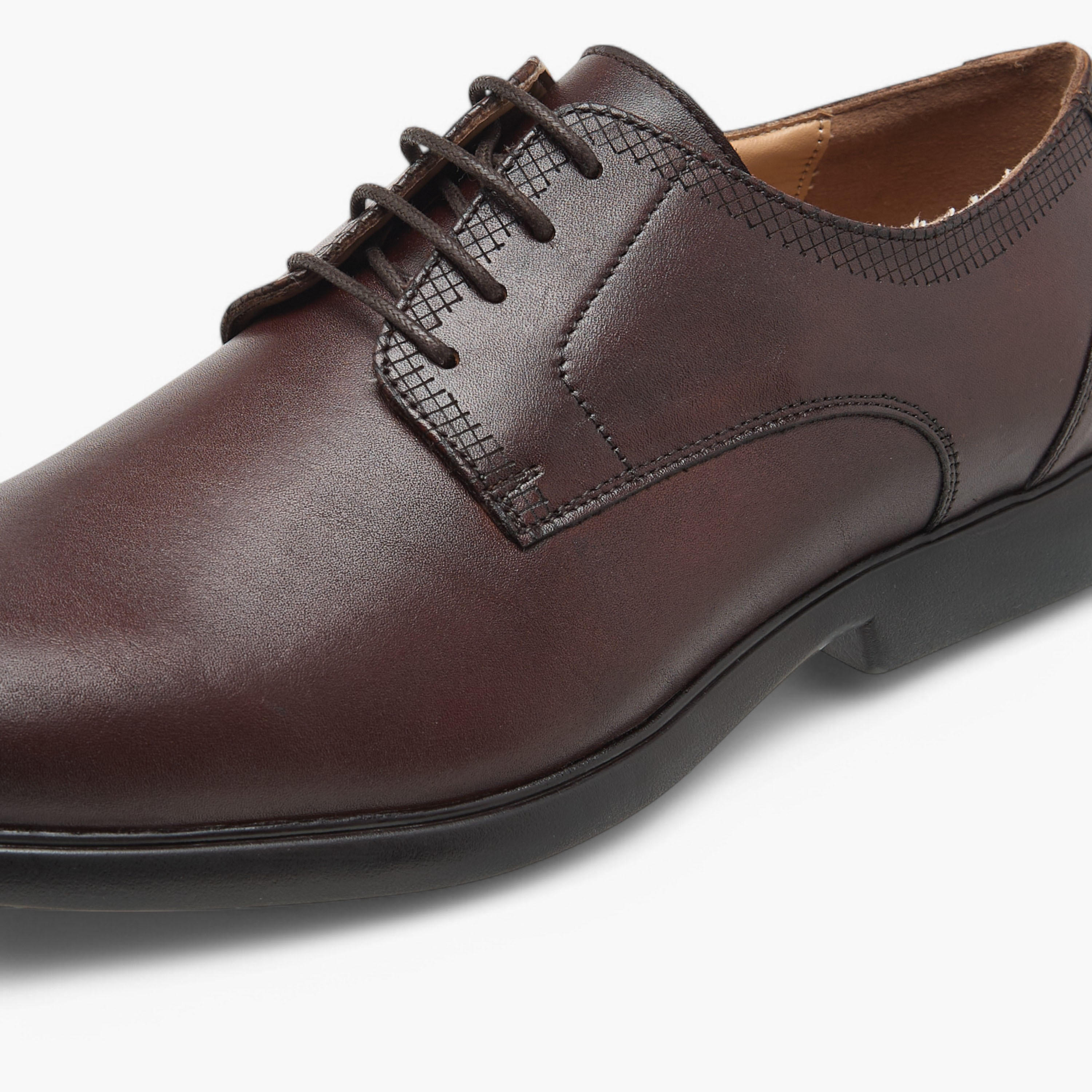 Duchini Men's Leather Solid Derby Shoes with Lace-Up Closure-men-shoes-formalshoes-image-4