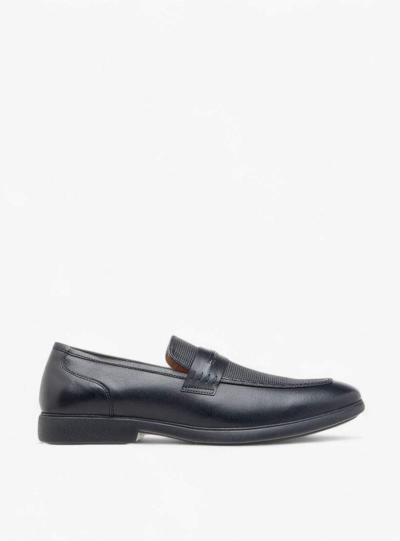 Duchini Men's Leather Textured Slip-On Loafers-men-shoes-formalshoes-image-3