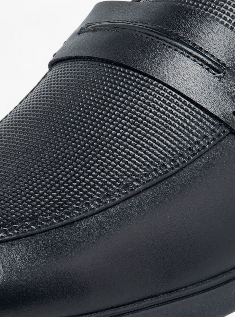 Duchini Men's Leather Textured Slip-On Loafers-men-shoes-formalshoes-image-4