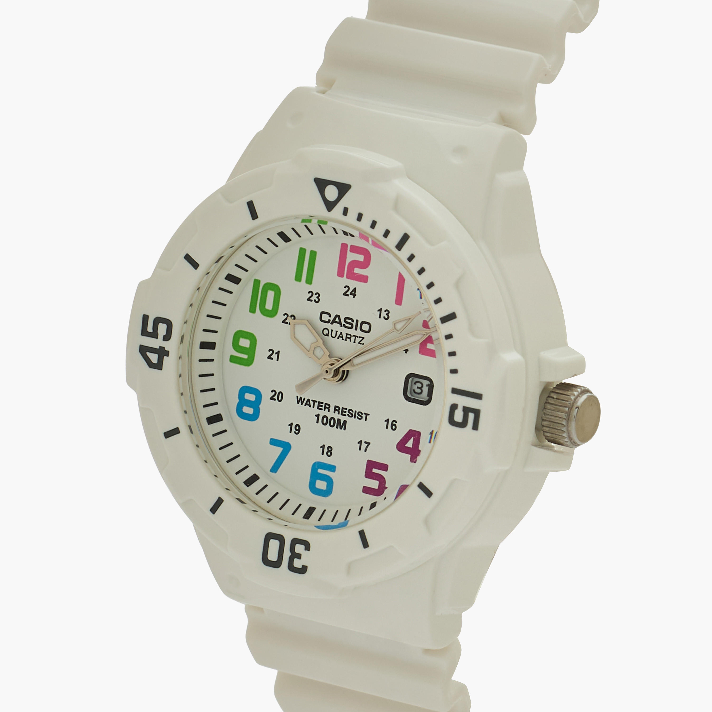ساعة تناظرية بيضاء بسوار من الراتنج للنساء من كاسيو LRW-200H-7BVDF-women-watchesandjewellery-watches-image-4