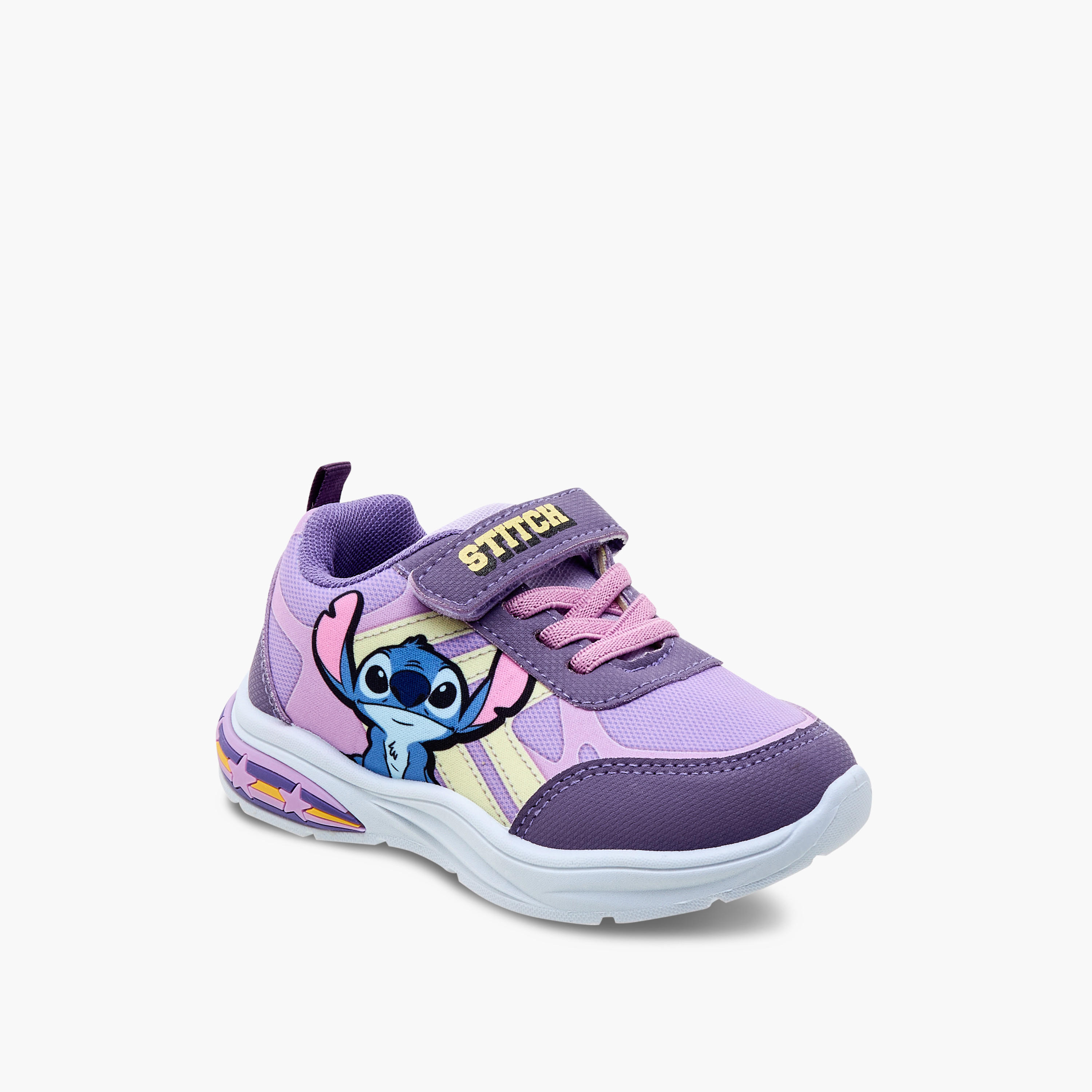 Disney Stitch Print Light-Up Sneakers with Hook and Loop Closure-girls-shoes-sneakers-image-2