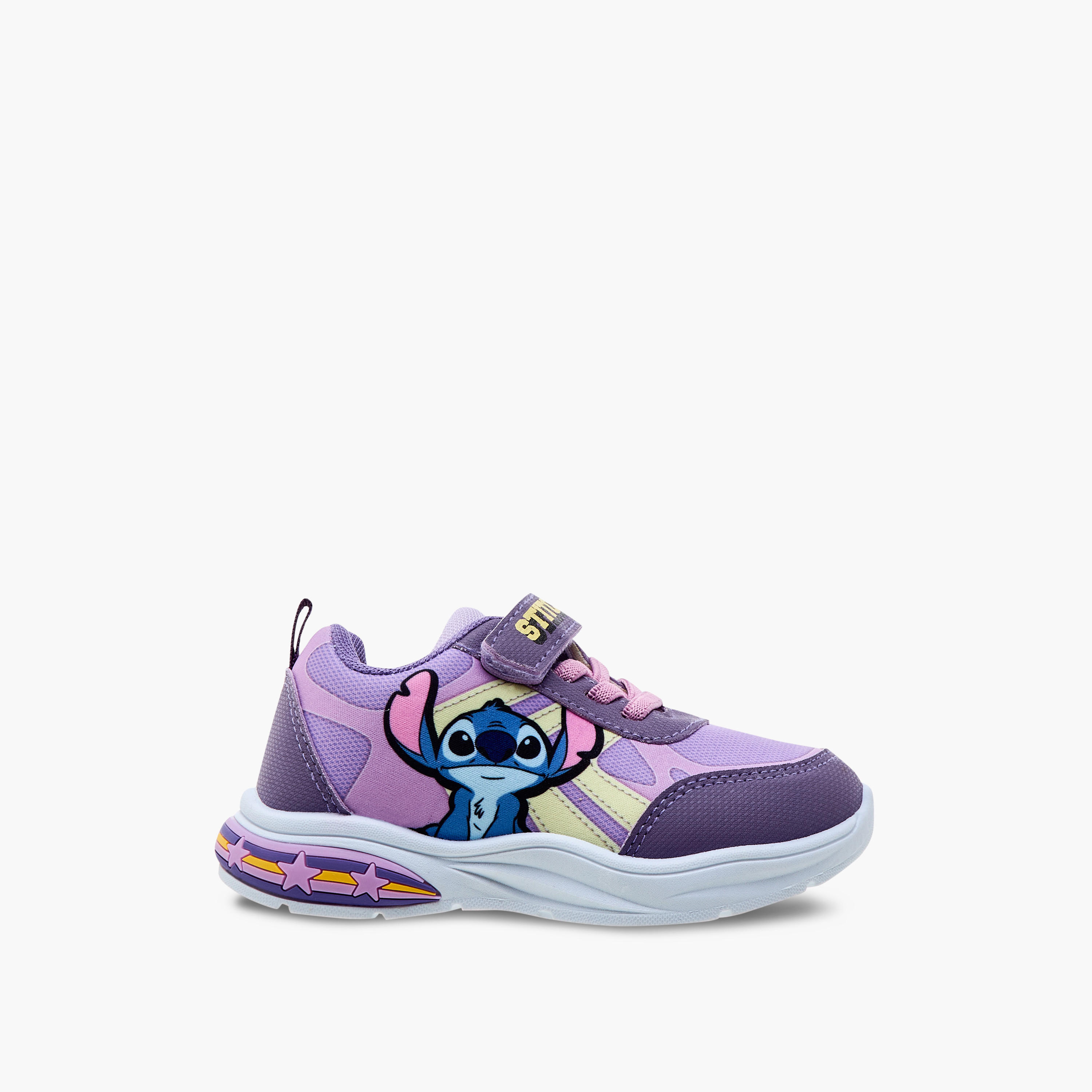 Disney Stitch Print Light-Up Sneakers with Hook and Loop Closure-girls-shoes-sneakers-image-3