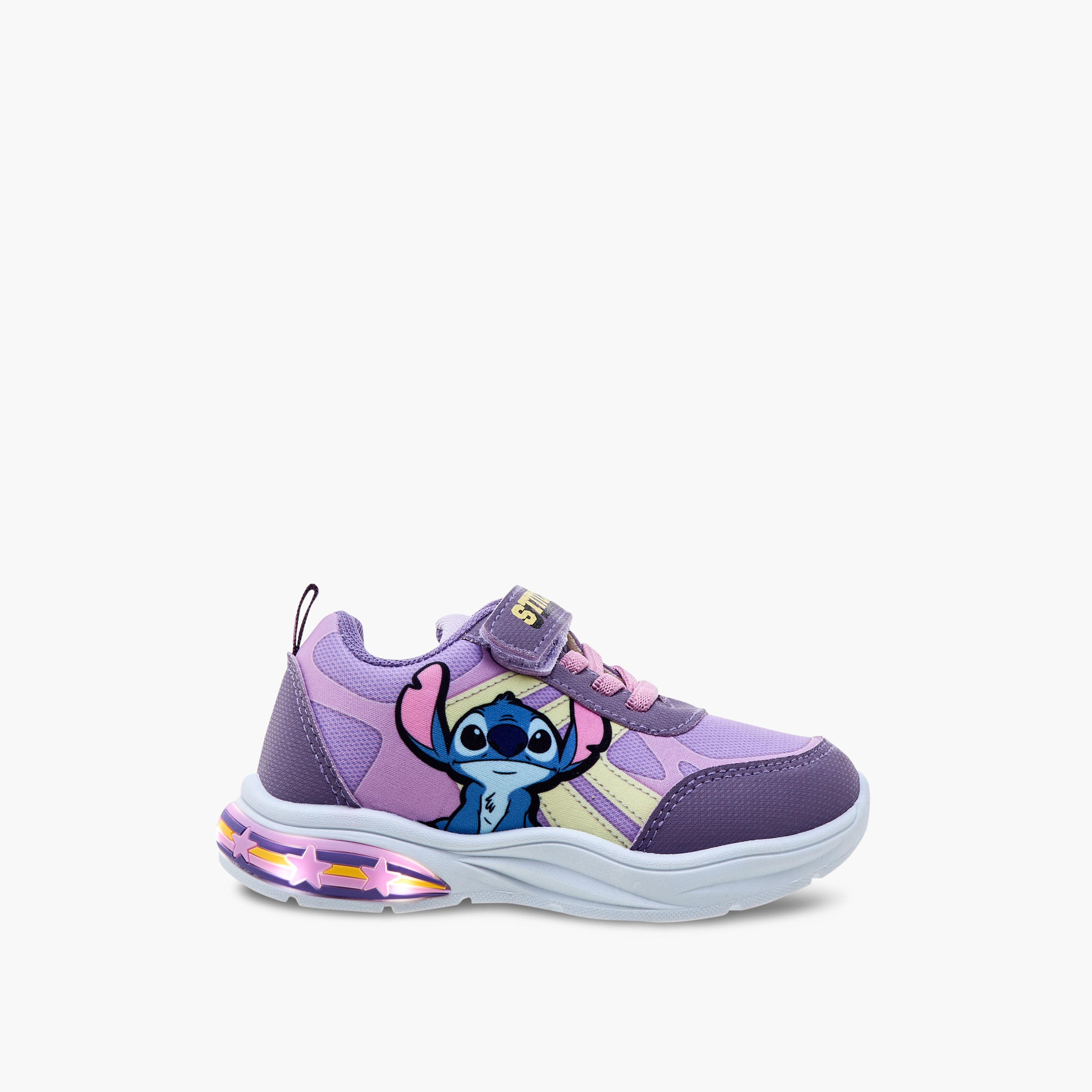 Disney Stitch Print Light-Up Sneakers with Hook and Loop Closure-girls-shoes-sneakers-image-4